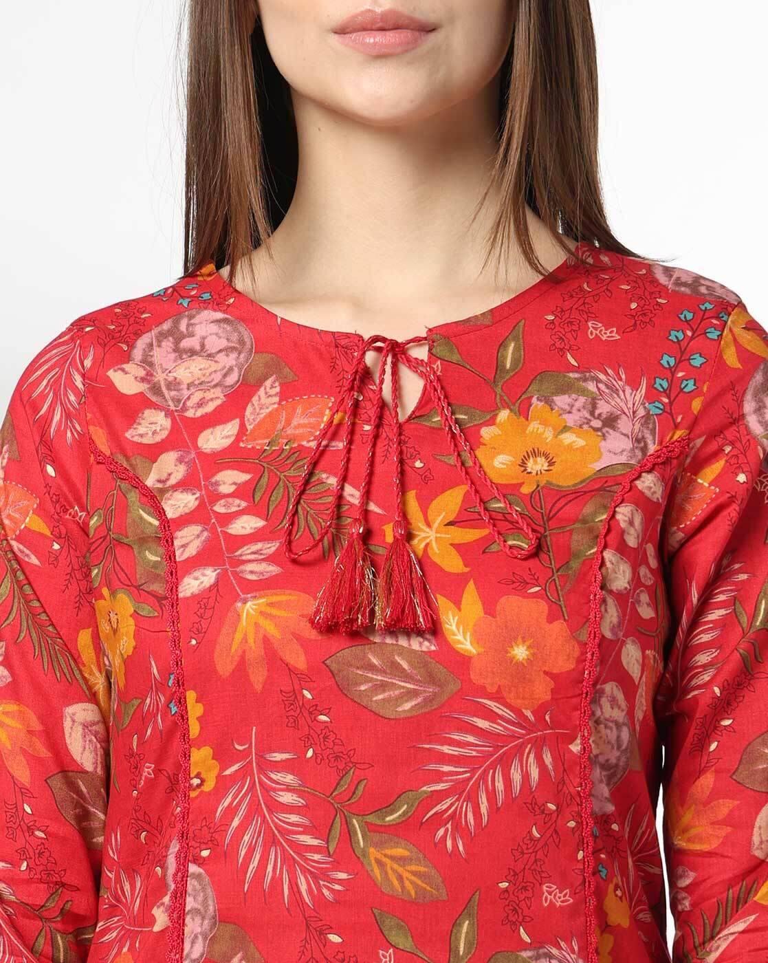 AVAASA MIX N' MATCH | Women Floral Print Straight Kurta|3