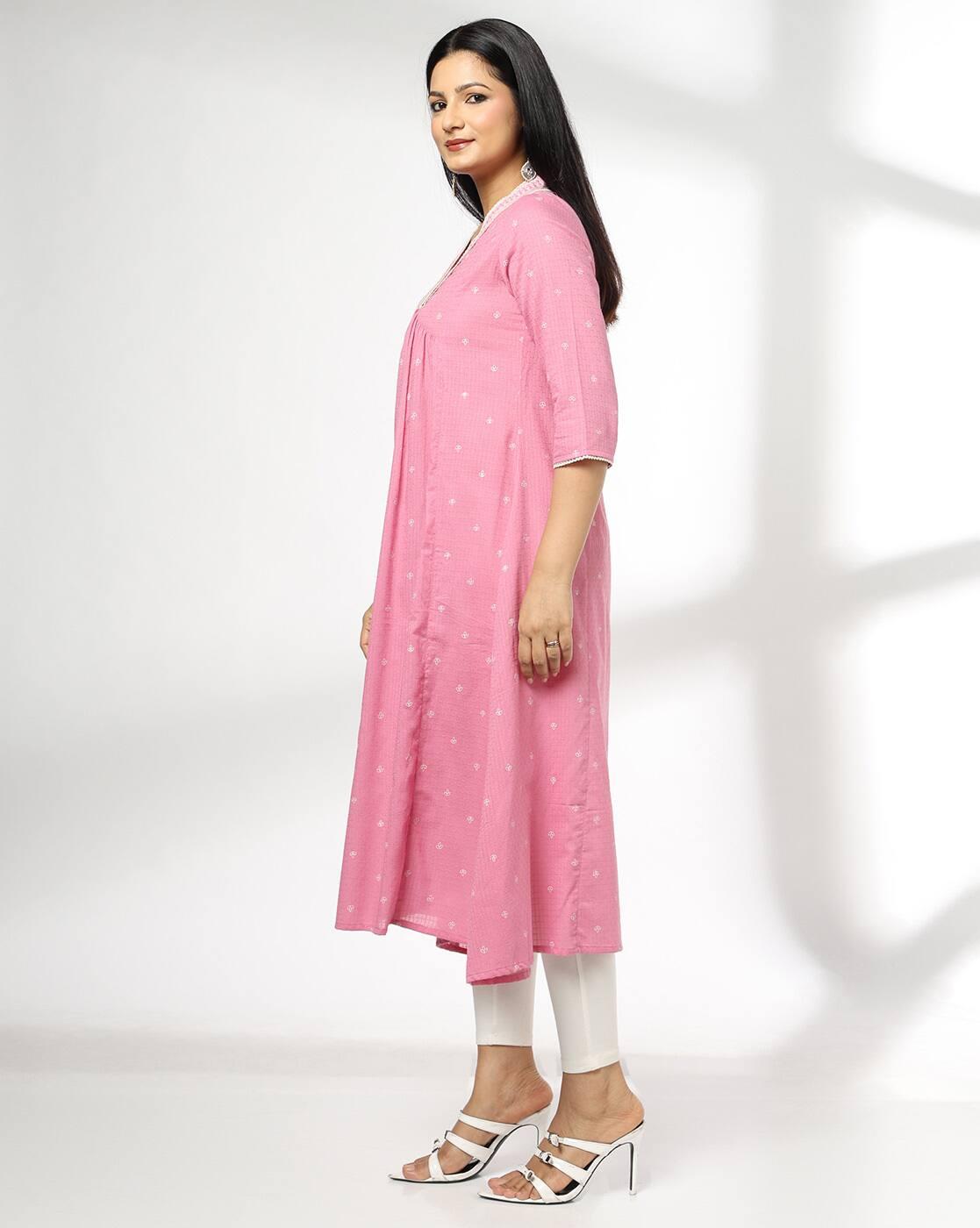 AVAASA MIX N' MATCH | Women Embroidered Flared Kurta|1