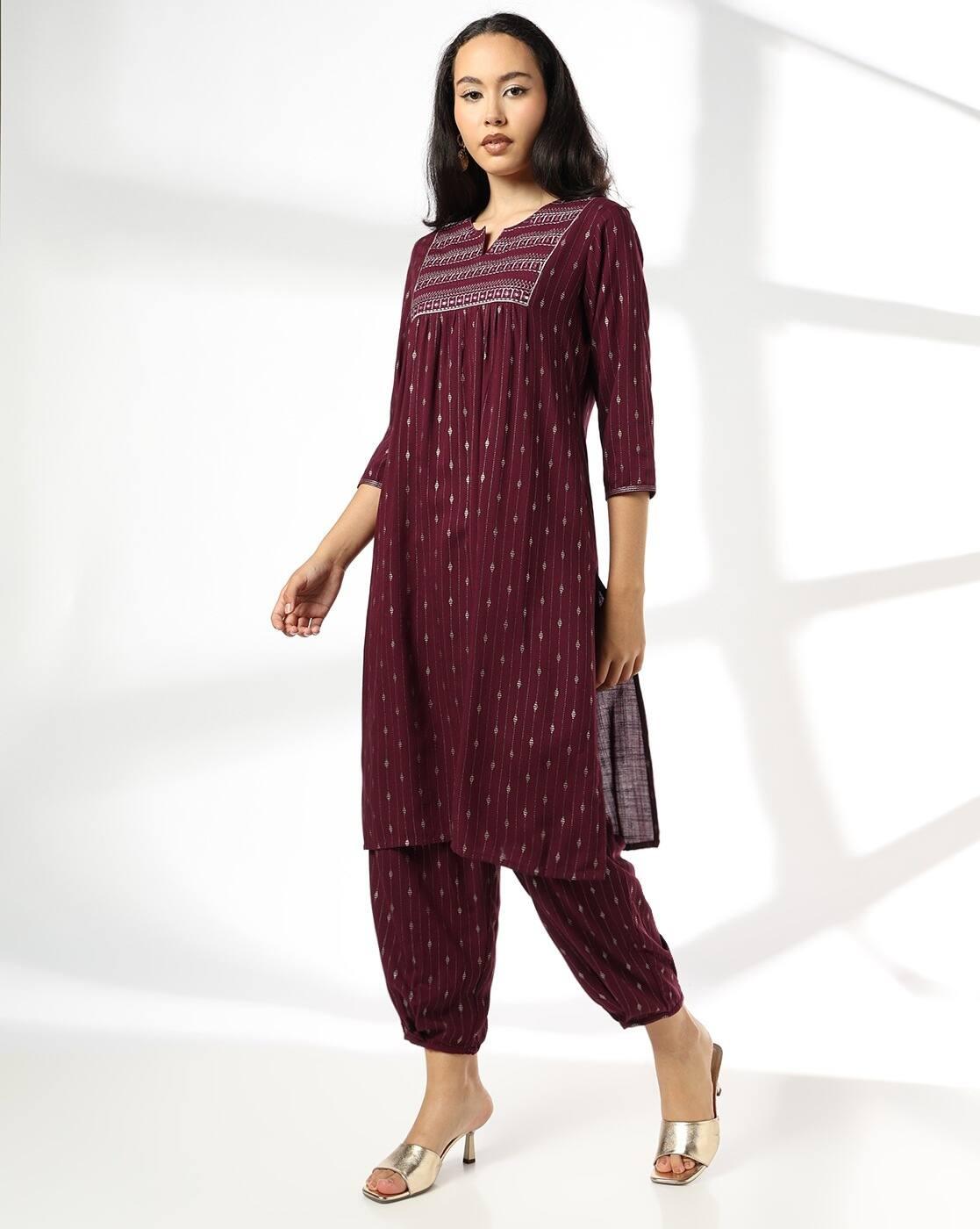 AVAASA MIX N' MATCH | Women Embroidered Straight Kurta & Salwar Set|0
