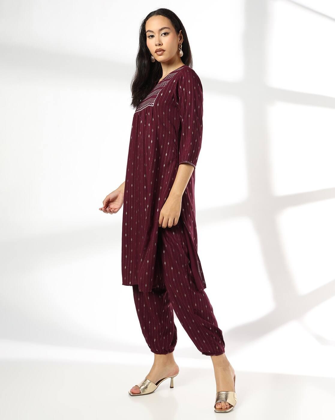 AVAASA MIX N' MATCH | Women Embroidered Straight Kurta & Salwar Set|1