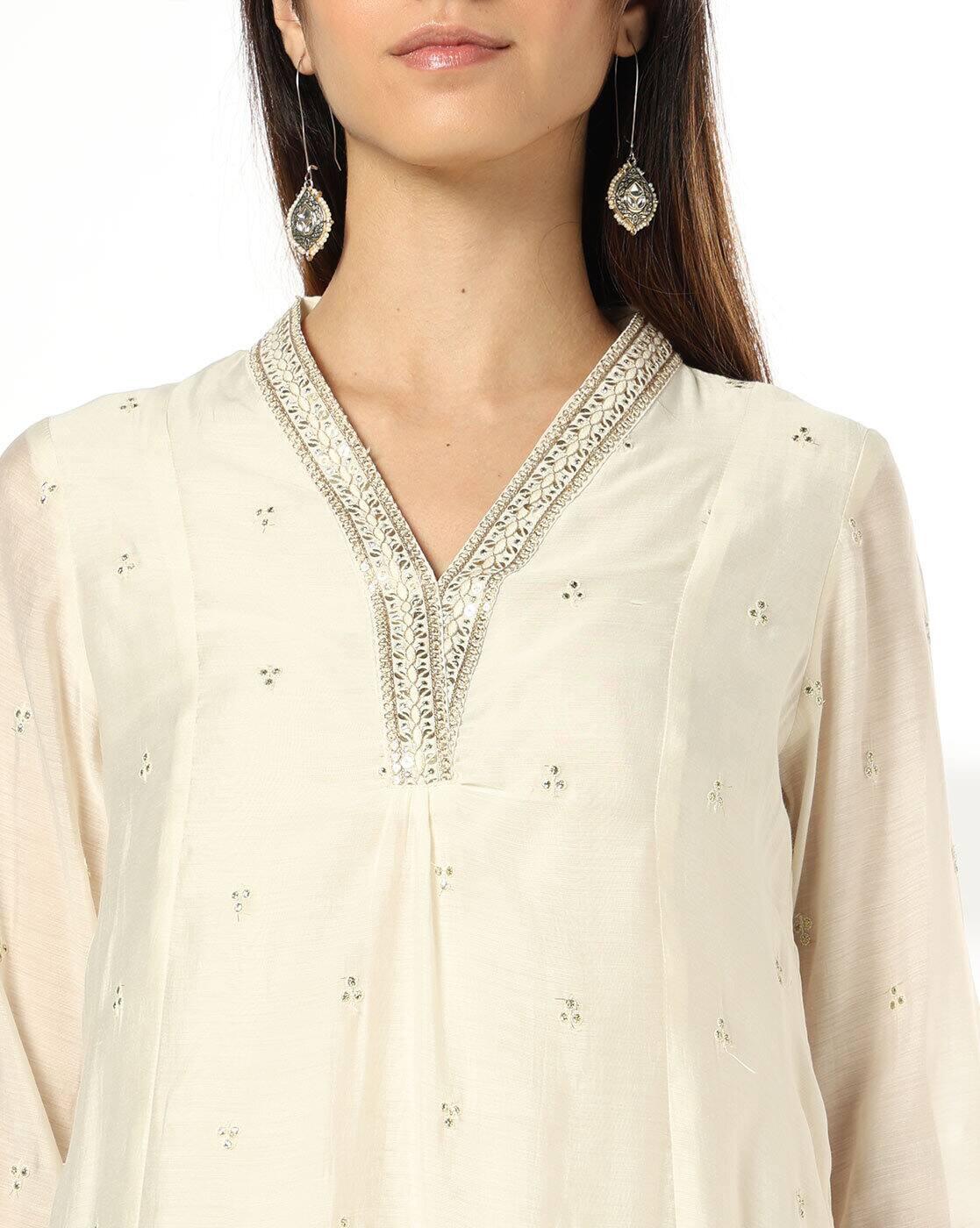 AVAASA MIX N' MATCH | Women Embroidered Flared Kurta|4