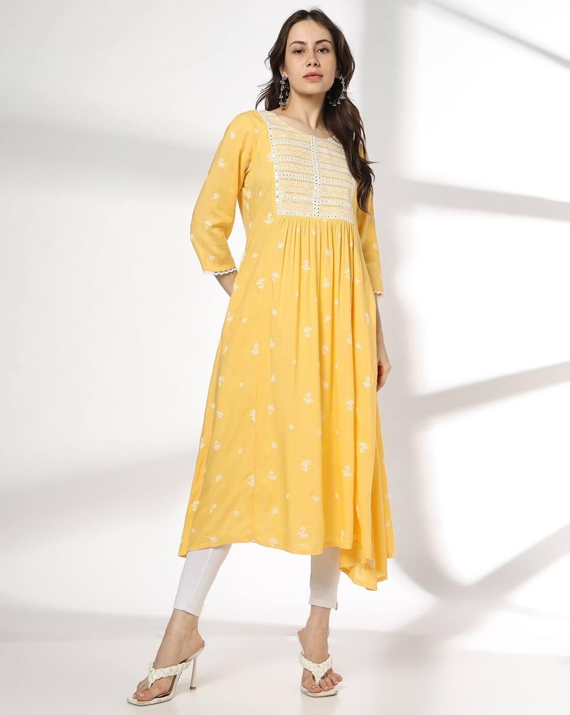 AVAASA MIX N' MATCH | Women Embroidered Flared Kurta|0