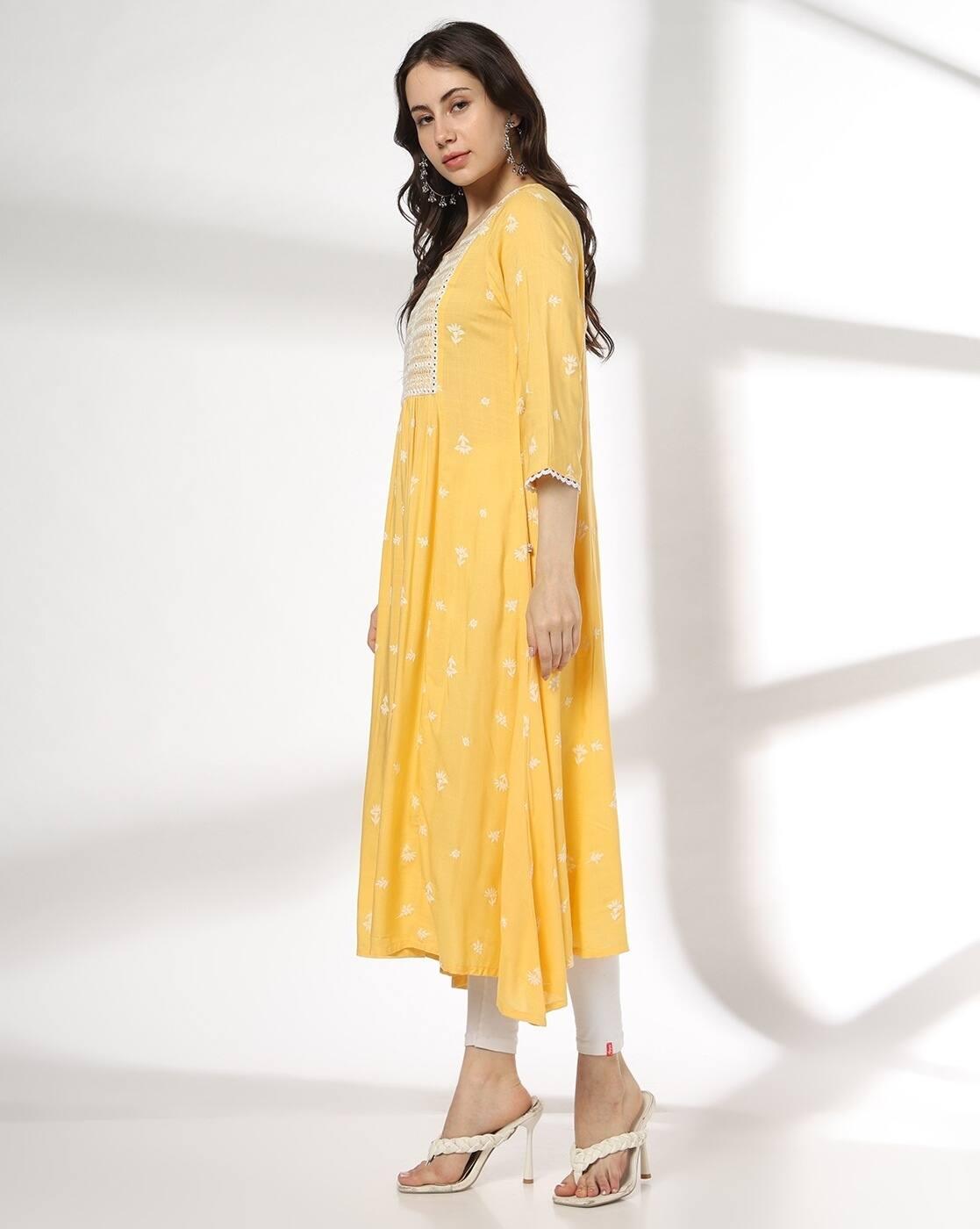 AVAASA MIX N' MATCH | Women Embroidered Flared Kurta|1