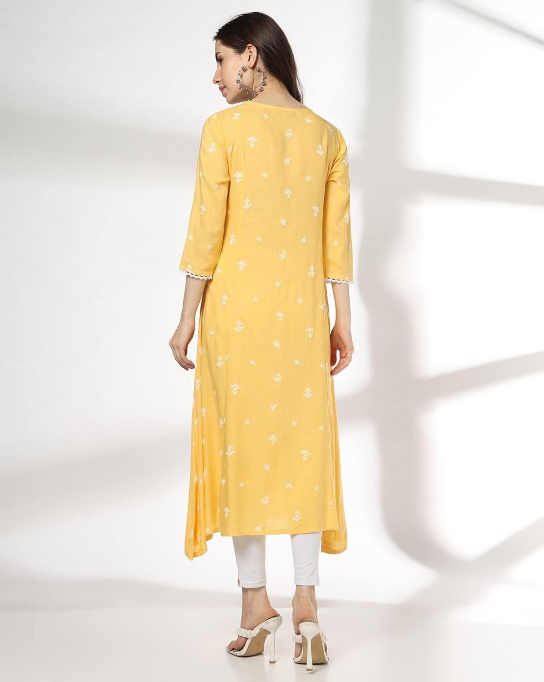 AVAASA MIX N' MATCH | Women Embroidered Flared Kurta|2