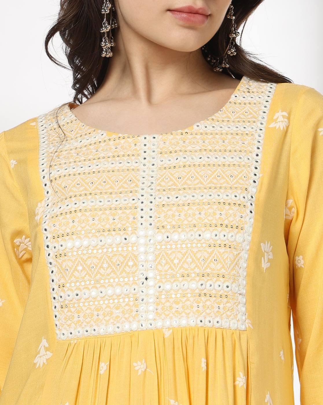 AVAASA MIX N' MATCH | Women Embroidered Flared Kurta|3