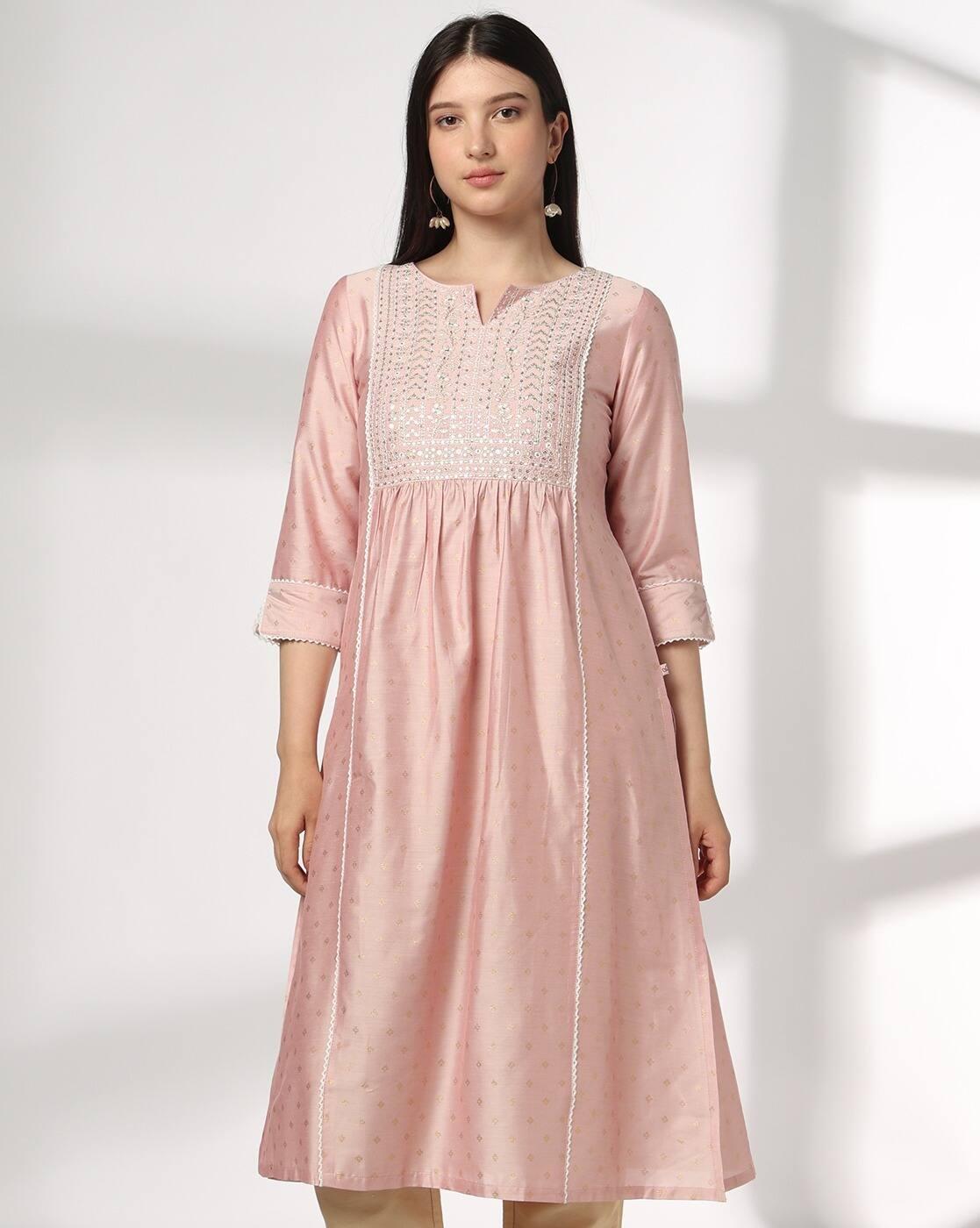 AVAASA MIX N' MATCH | Women Embroidered Straight Kurta|0
