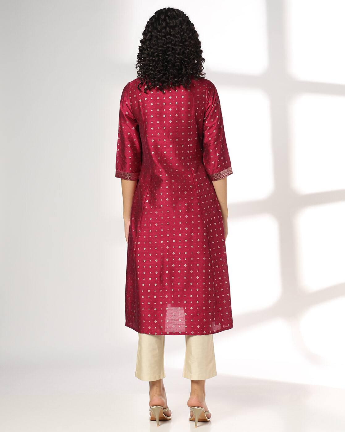 AVAASA MIX N' MATCH | Women Embroidered Straight Kurta|2