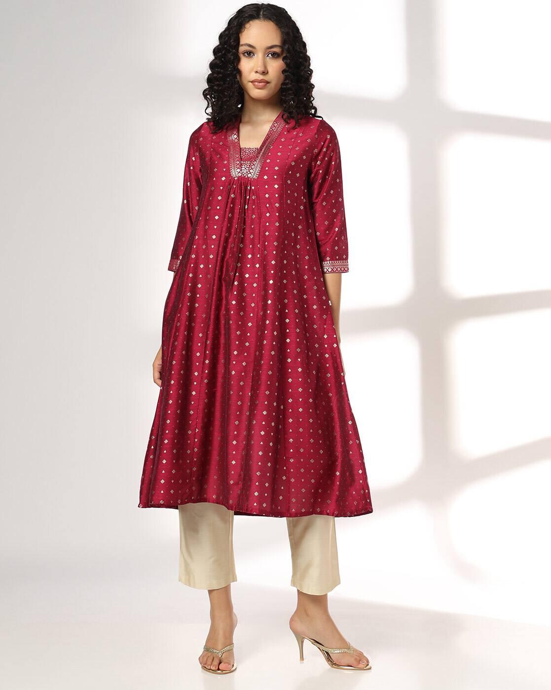 AVAASA MIX N' MATCH | Women Embroidered Straight Kurta|3