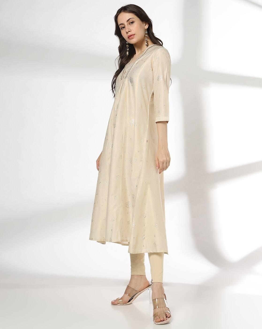 AVAASA MIX N' MATCH | Women Embroidered Flared Kurta|1
