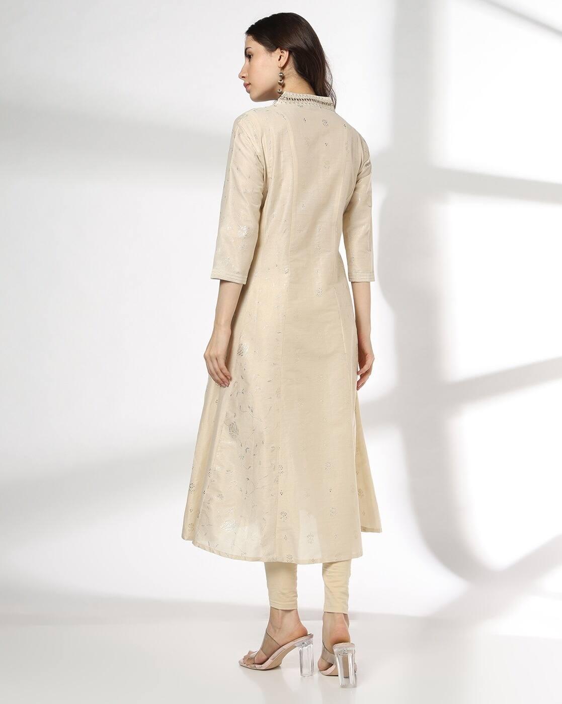 AVAASA MIX N' MATCH | Women Embroidered Flared Kurta|2
