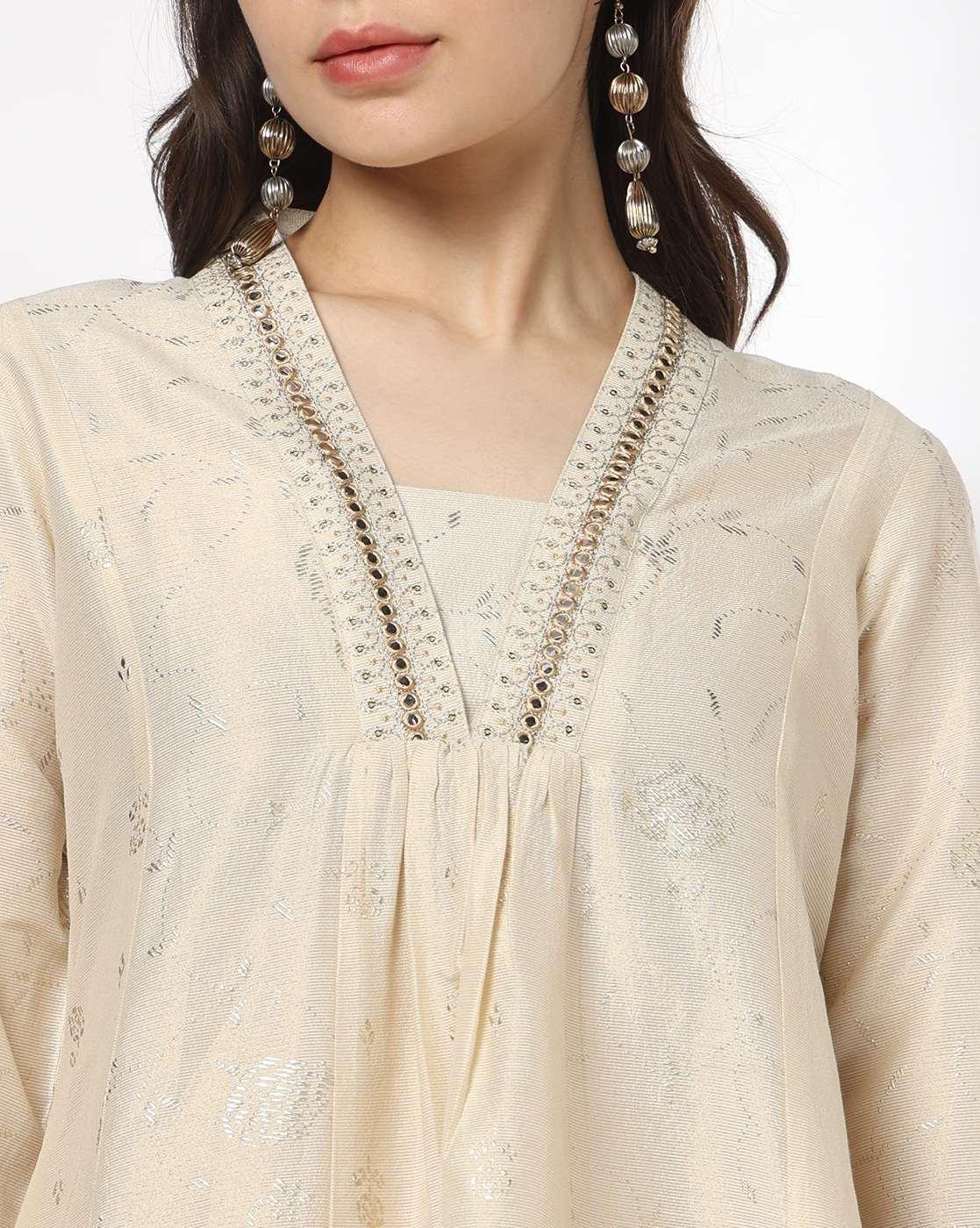 AVAASA MIX N' MATCH | Women Embroidered Flared Kurta|3