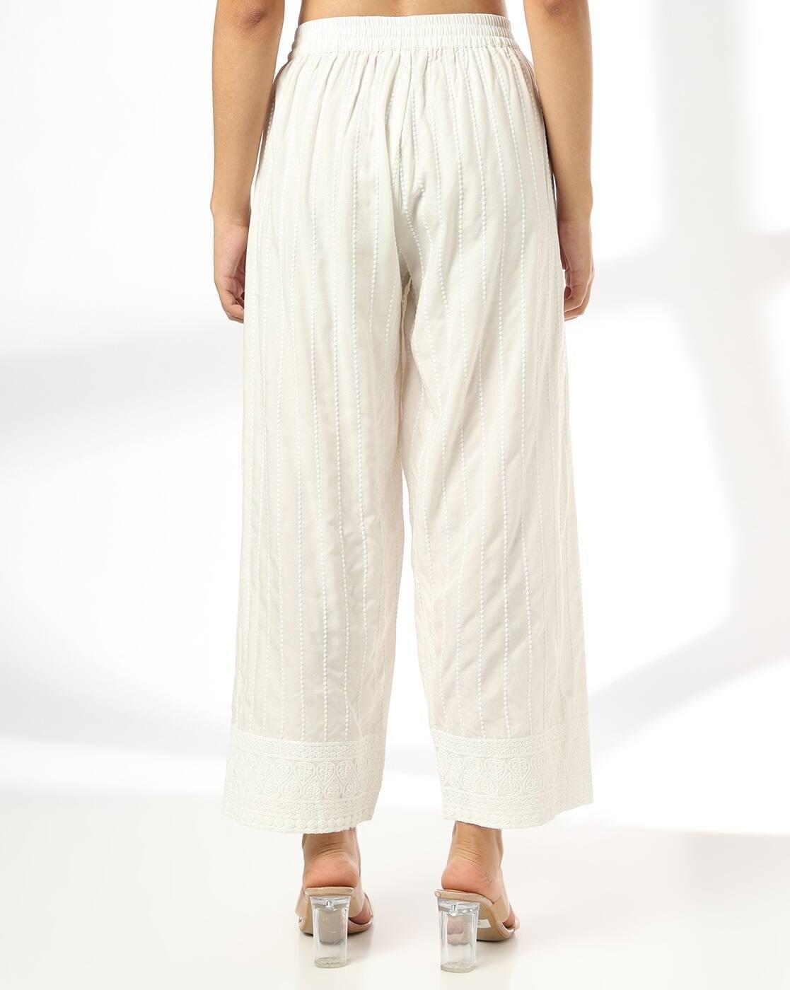 AVAASA MIX N' MATCH | Women Schiffli Embroidered Palazzos|2