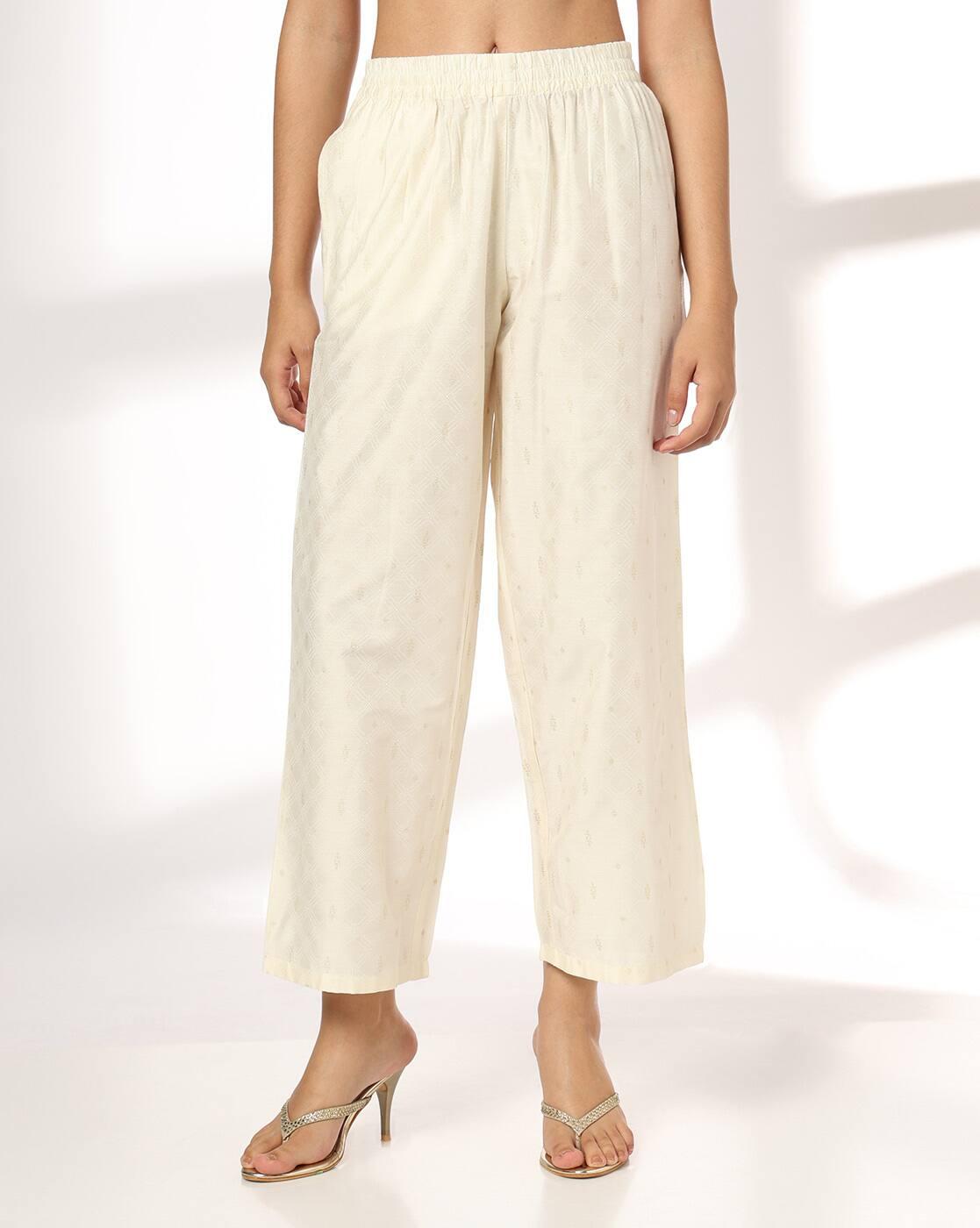 AVAASA MIX N' MATCH | Women Foil Print Palazzos with Slip Pockets|0
