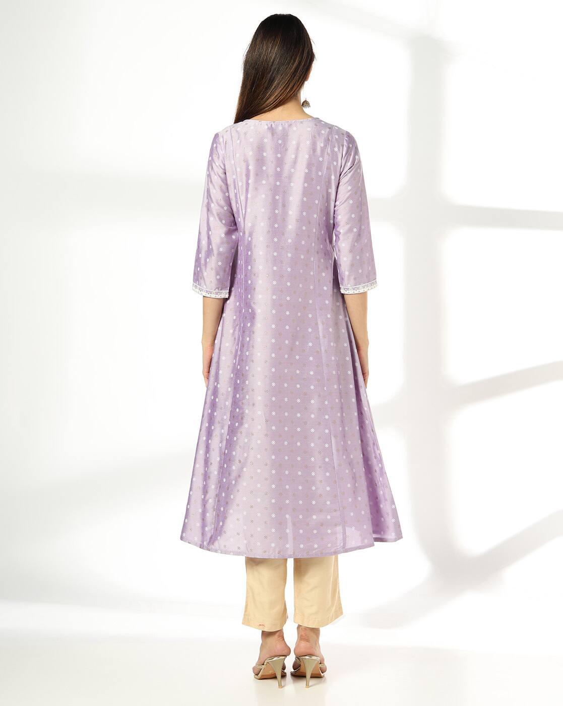 AVAASA MIX N' MATCH | Women Embroidered Flared Kurta|2