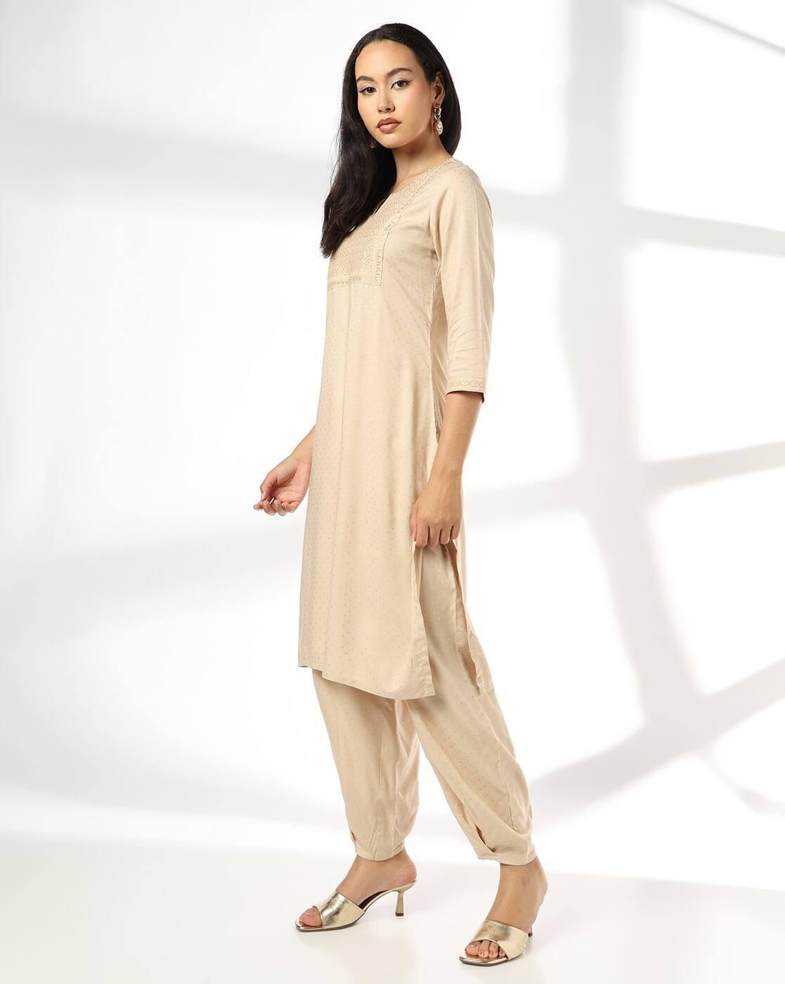 AVAASA MIX N' MATCH | Women Embroidered Straight Kurta & Salwar Pants Set|1