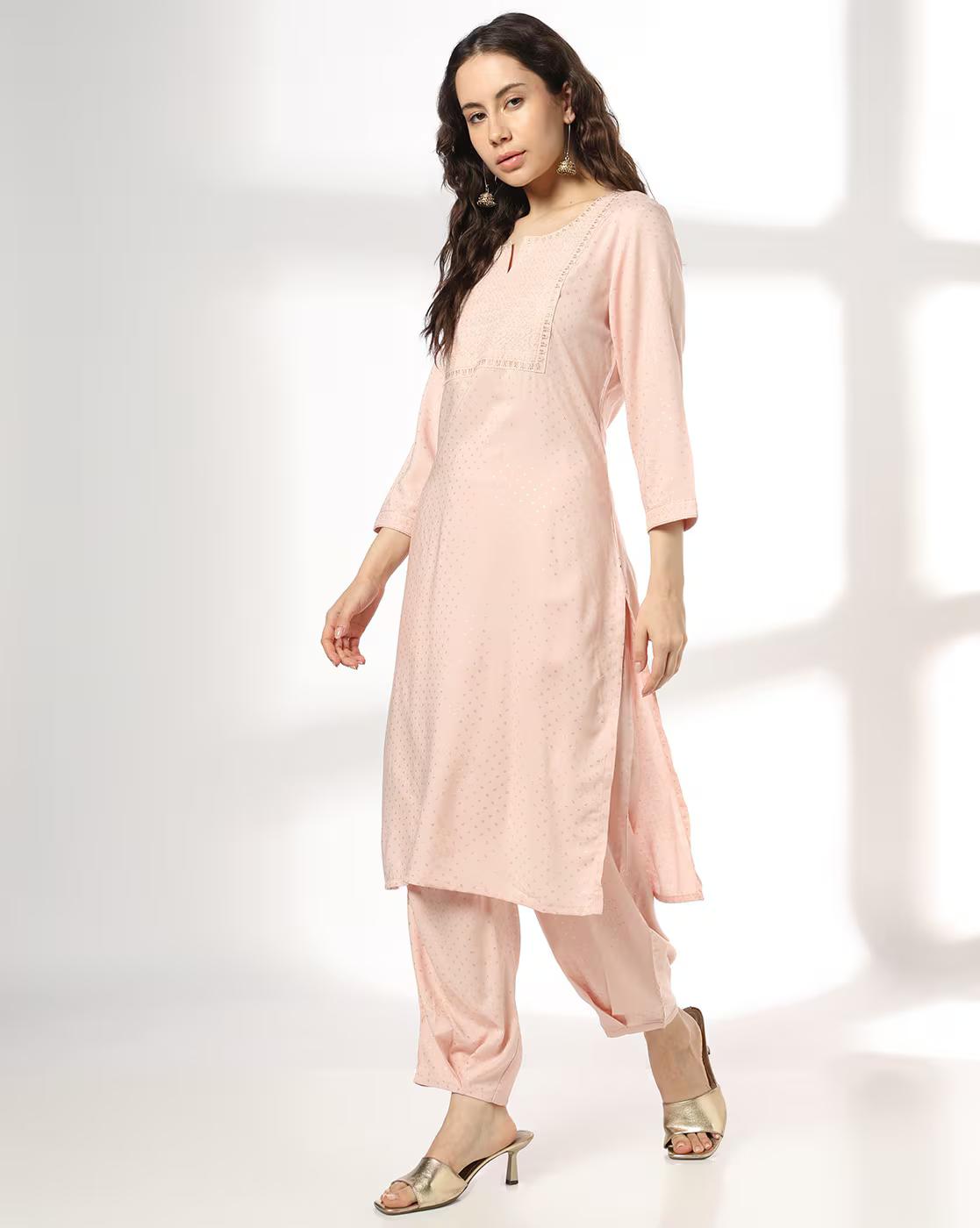 AVAASA MIX N' MATCH | Women Embroidered Straight Kurta & Salwar Pants Set|0