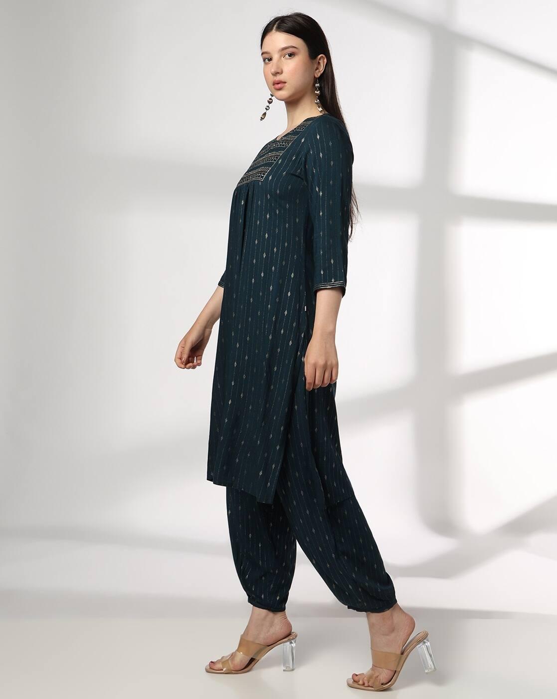 AVAASA MIX N' MATCH | Women Embroidered Straight Kurta-Bottom Set|1