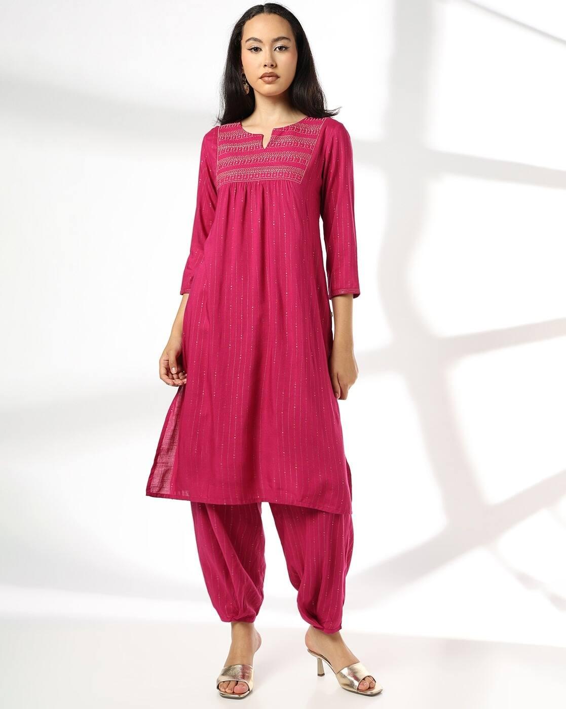 AVAASA MIX N' MATCH | Women Striped Straight Kurta & Salwar Pants Set|0