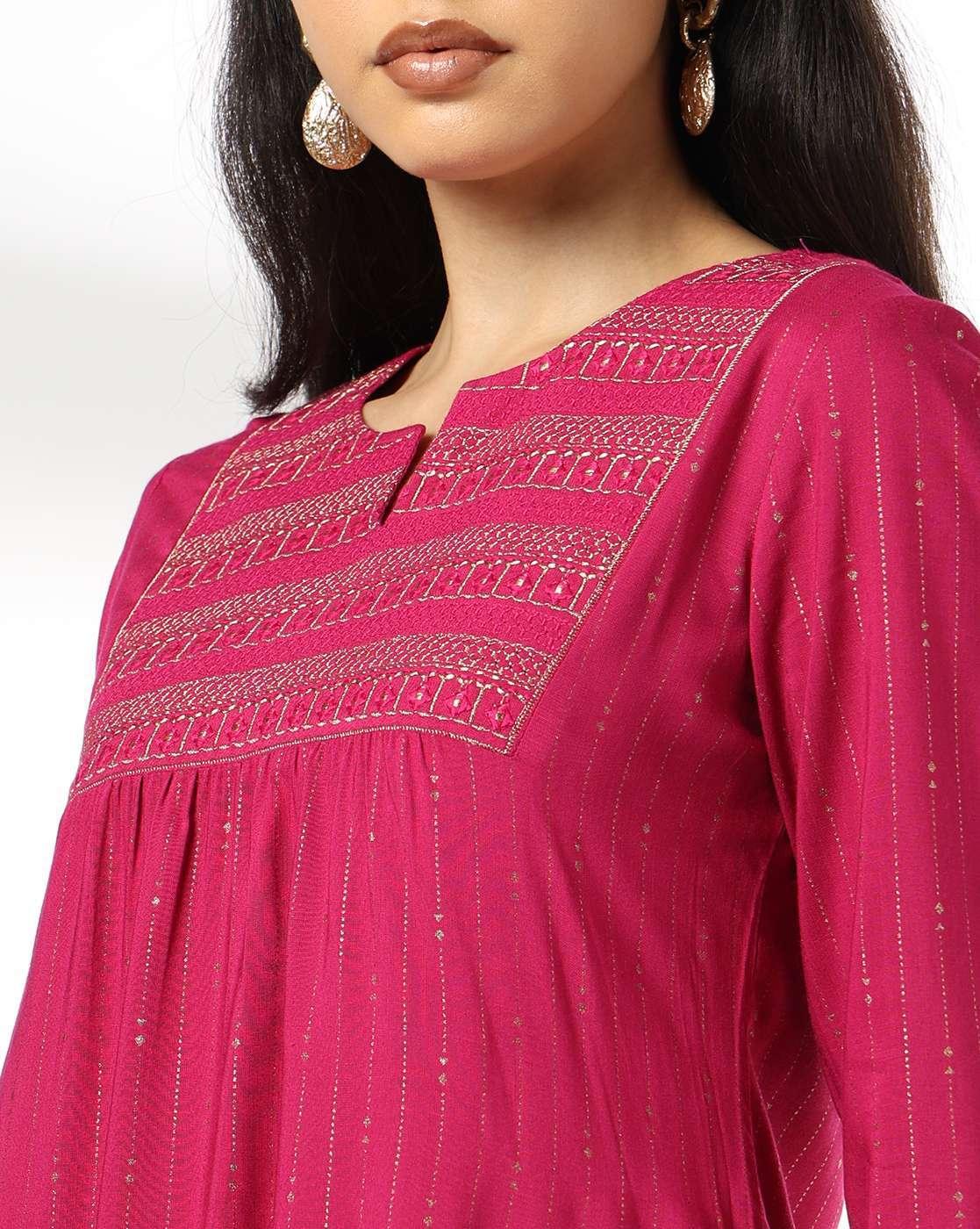 AVAASA MIX N' MATCH | Women Striped Straight Kurta & Salwar Pants Set|3