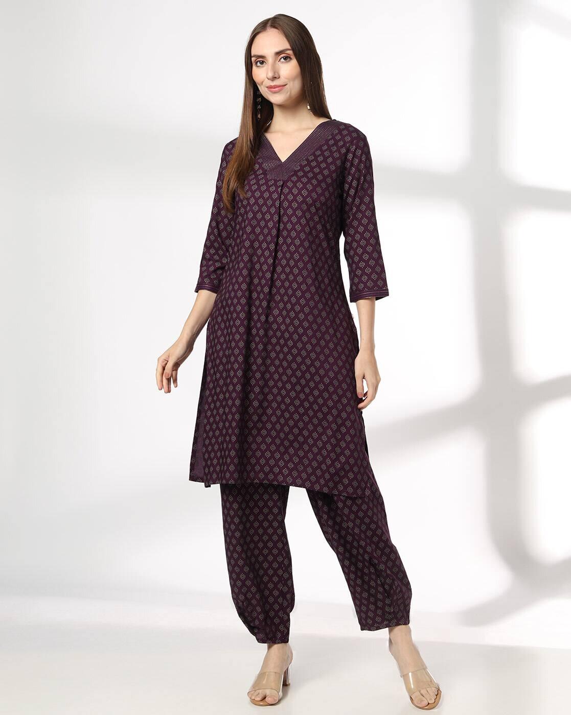 AVAASA MIX N' MATCH | Women Floral Print Straight Kurta & Salwar Pants Set|0