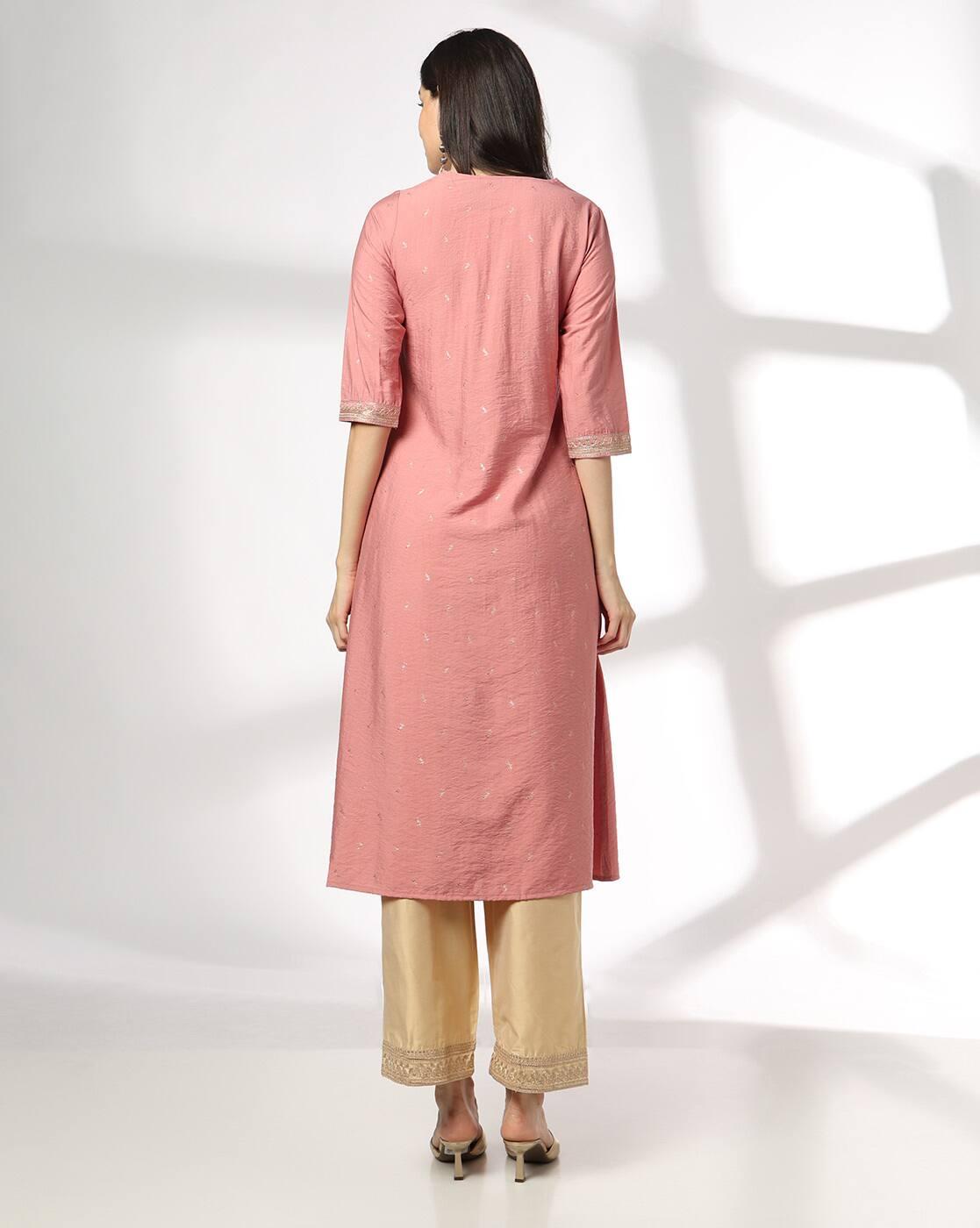 AVAASA MIX N' MATCH | Women Embroidered Flared Kurta|2