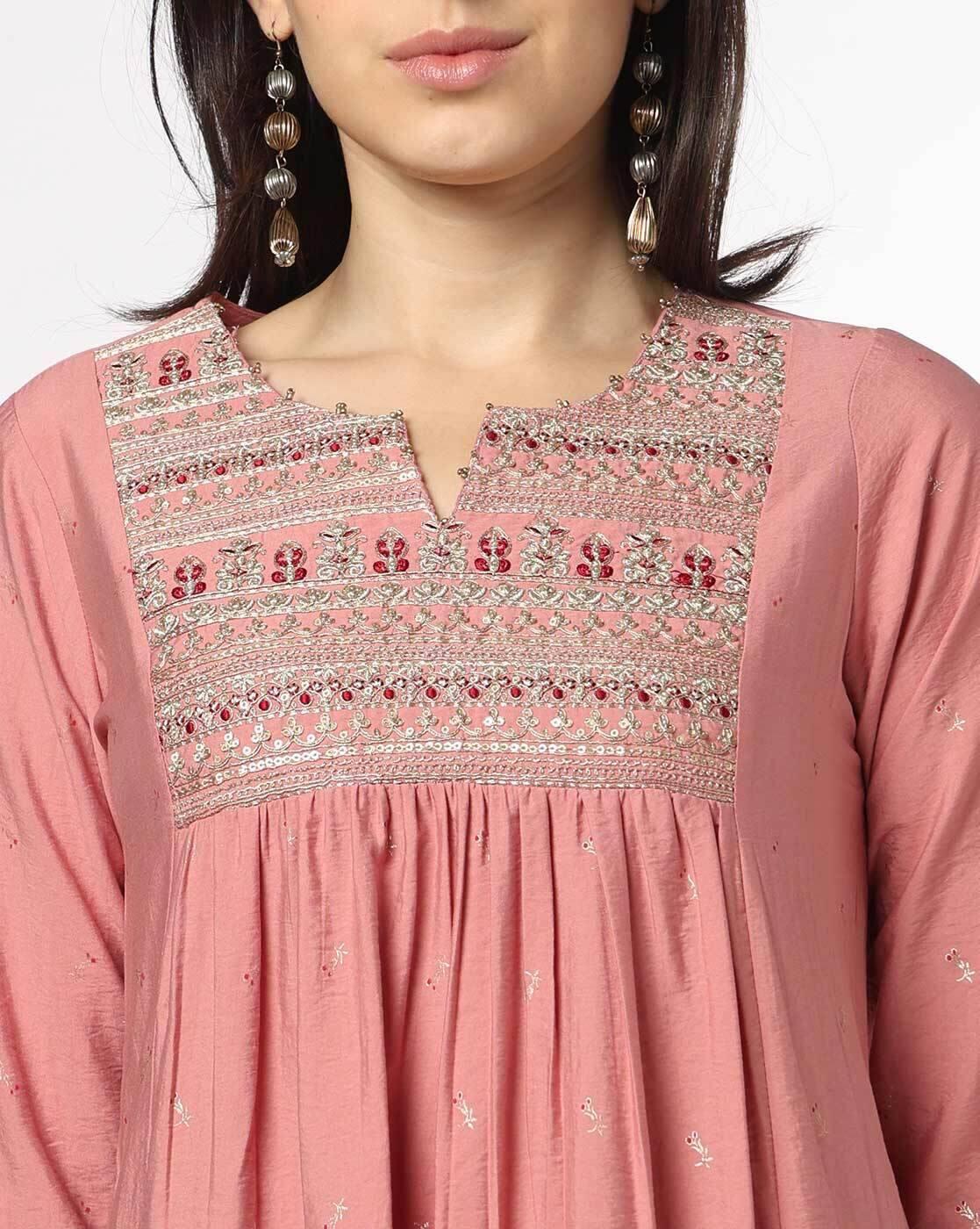 AVAASA MIX N' MATCH | Women Embroidered Flared Kurta|3