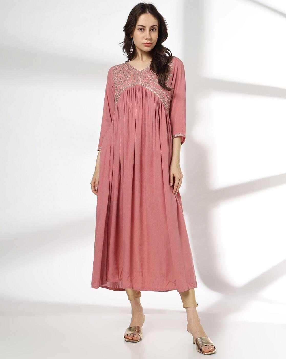 AVAASA MIX N' MATCH | Women Embroidered Flared Kurta|0