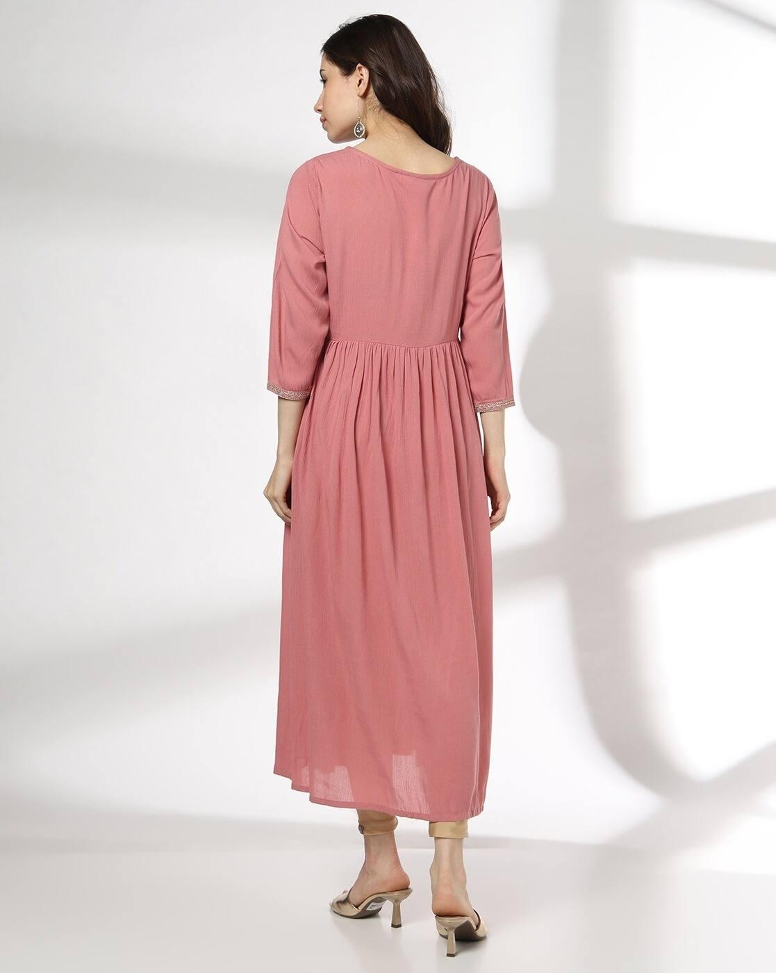 AVAASA MIX N' MATCH | Women Embroidered Flared Kurta|2