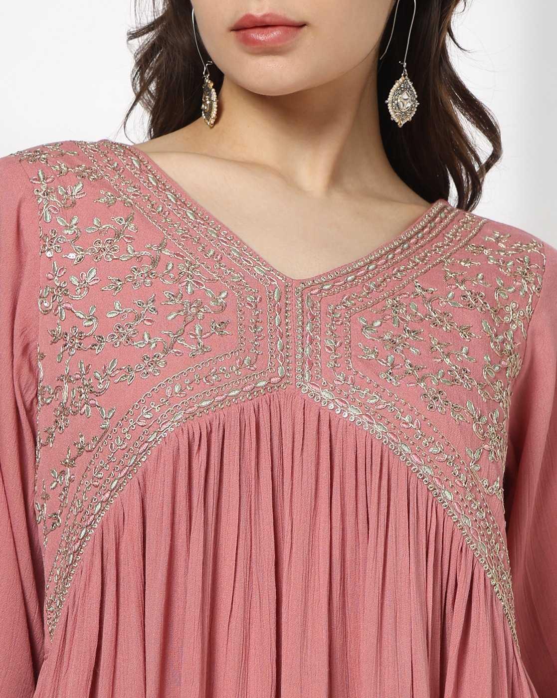 AVAASA MIX N' MATCH | Women Embroidered Flared Kurta|3