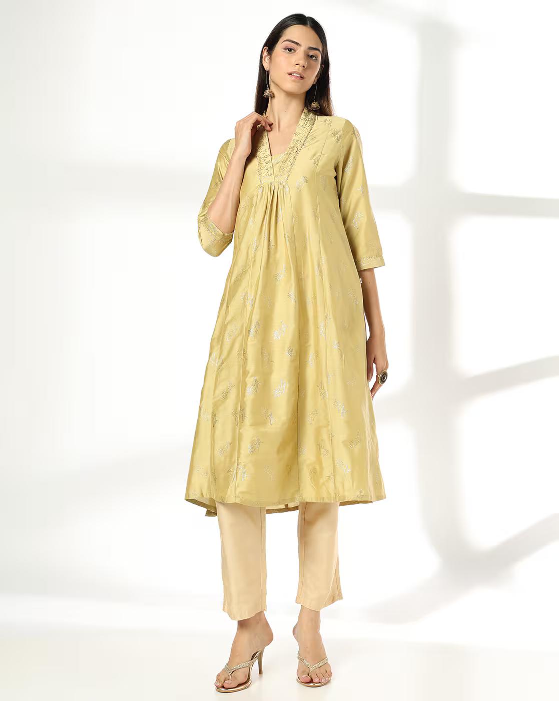 AVAASA MIX N' MATCH | Women Embroidered Straight Kurta|0