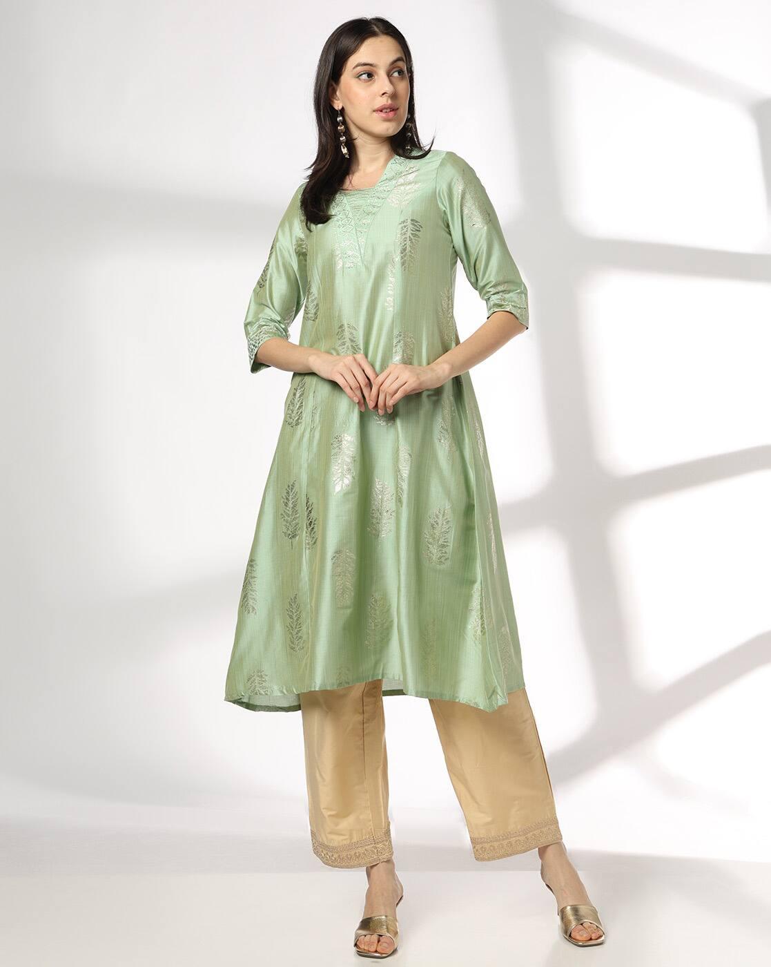 AVAASA MIX N' MATCH | Women Embroidered Straight Kurta|0