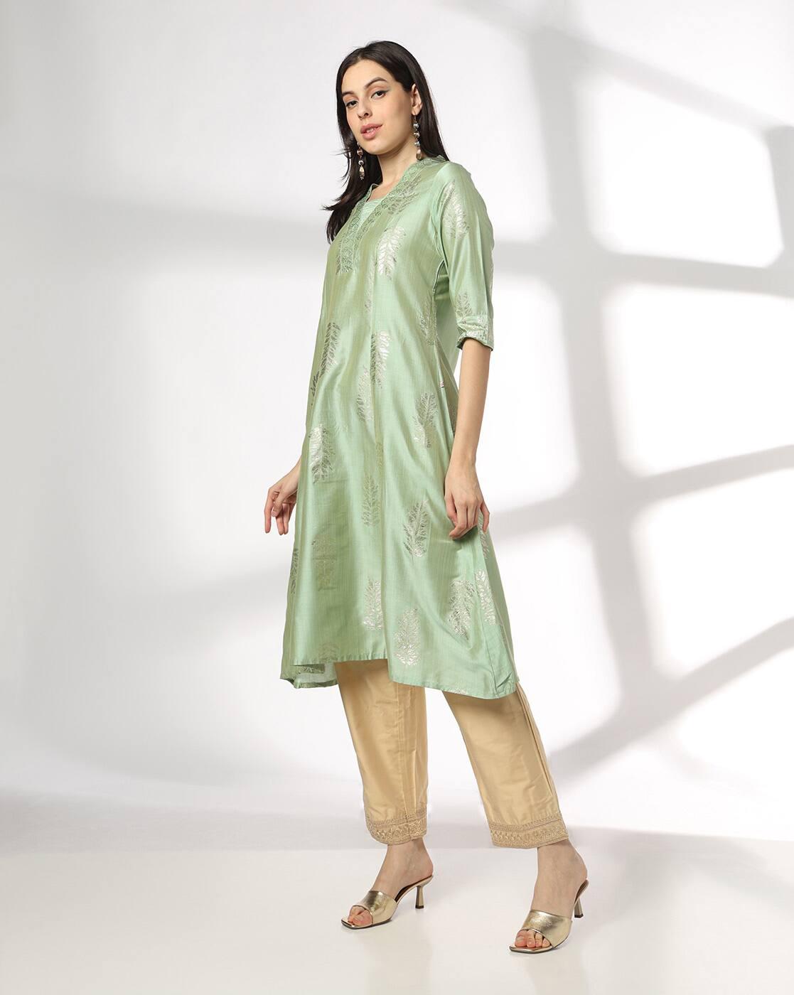 AVAASA MIX N' MATCH | Women Embroidered Straight Kurta|1
