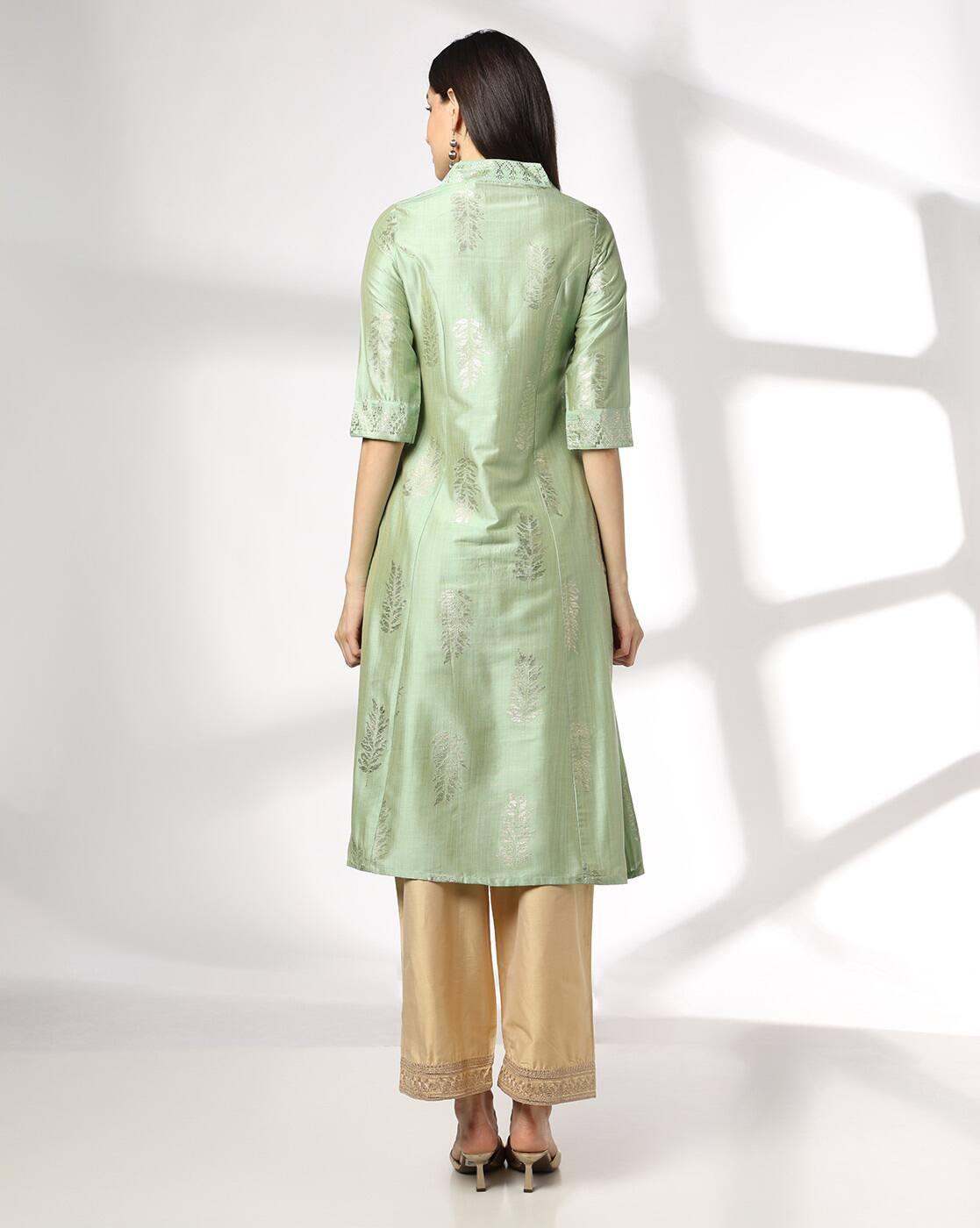 AVAASA MIX N' MATCH | Women Embroidered Straight Kurta|2