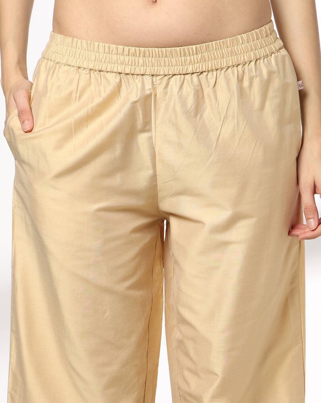 AVAASA MIX N' MATCH | Women Palazzos with Embroidered Yoke|3