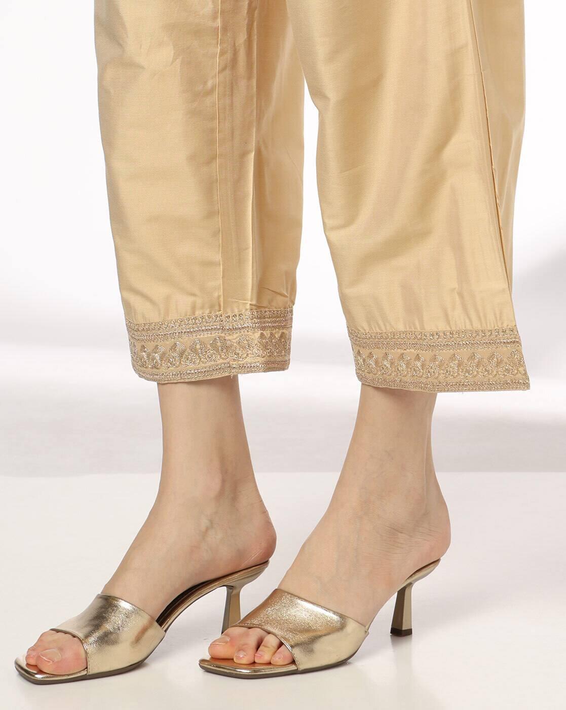 AVAASA MIX N' MATCH | Women Palazzos with Embroidered Yoke|4