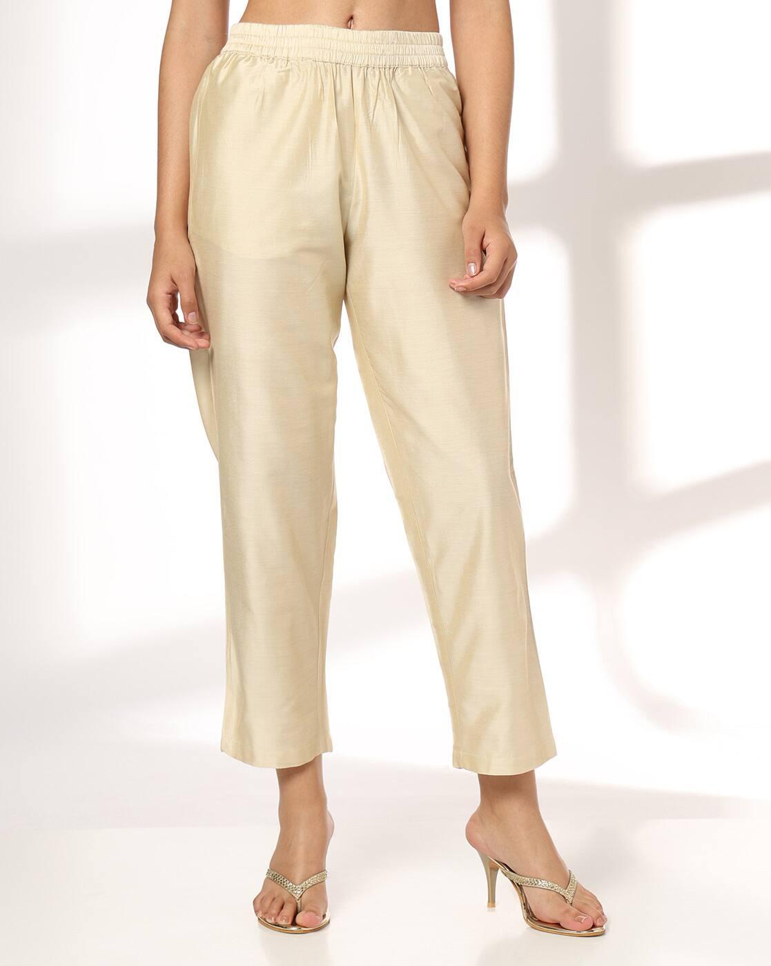 AVAASA MIX N' MATCH | Women Straight Pants with Elasticated Waist|0