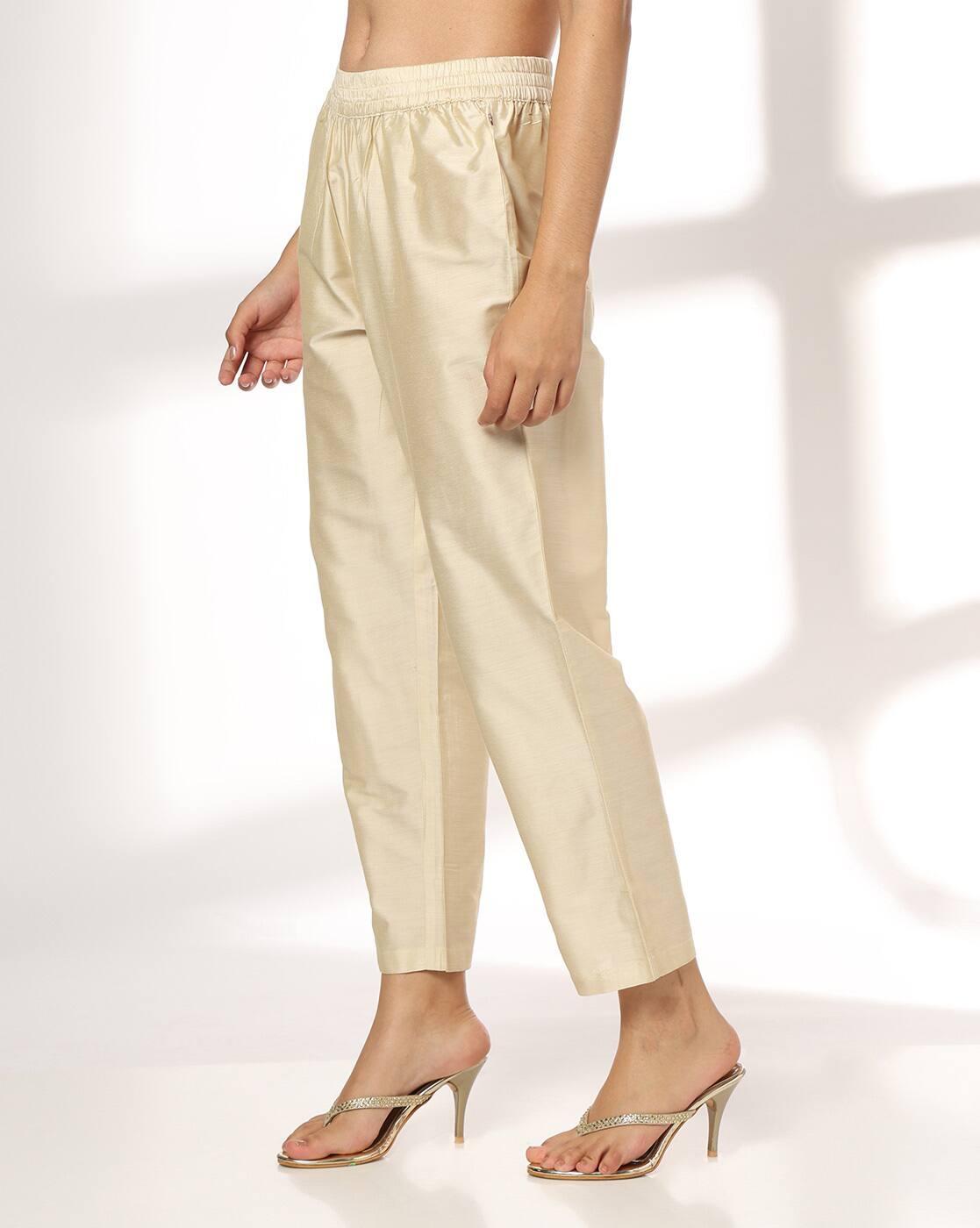 AVAASA MIX N' MATCH | Women Straight Pants with Elasticated Waist|1