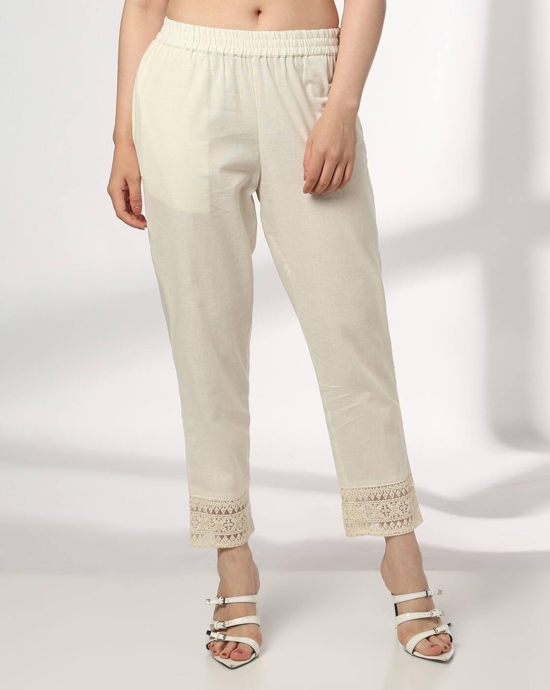 AVAASA MIX N' MATCH | Women Straight Pants with Elasticated Waist|0