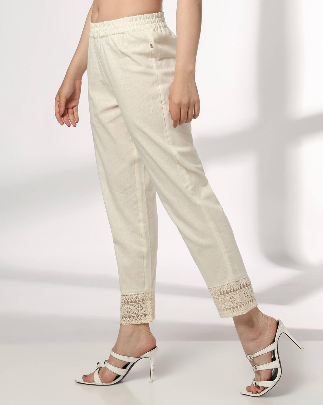 AVAASA MIX N' MATCH | Women Straight Pants with Elasticated Waist|1