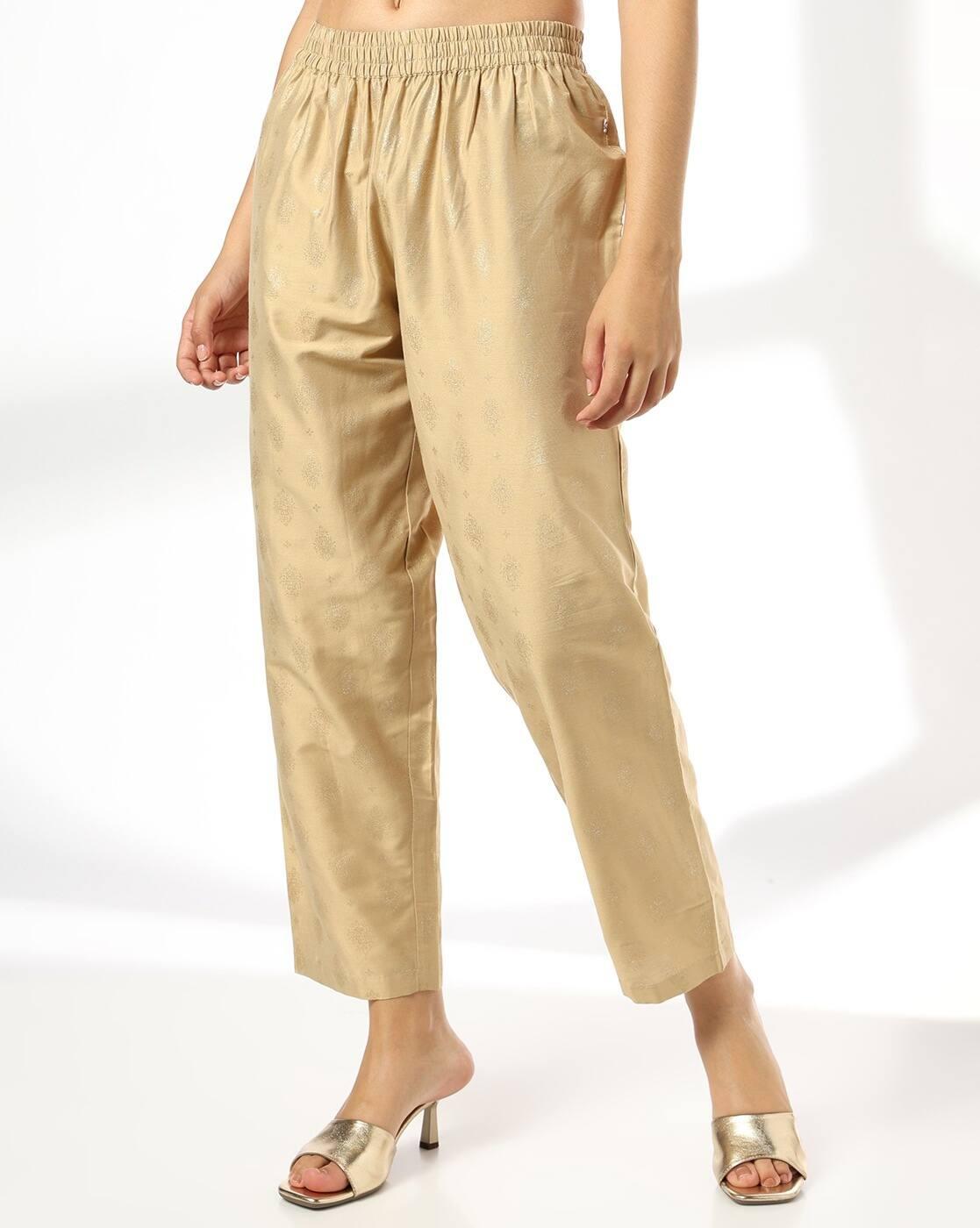 AVAASA MIX N' MATCH | Women Foil Print Straight Pants|0