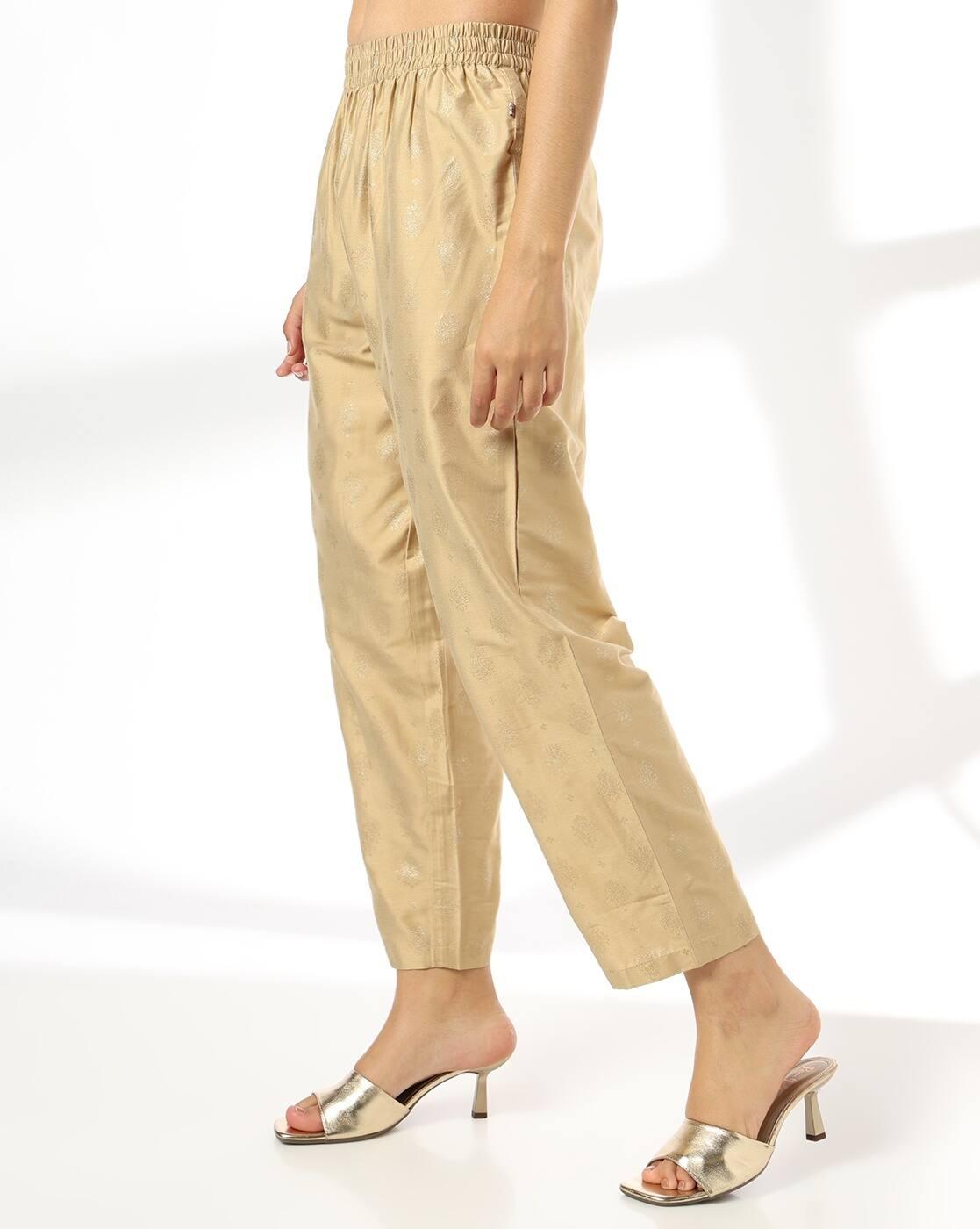 AVAASA MIX N' MATCH | Women Foil Print Straight Pants|1