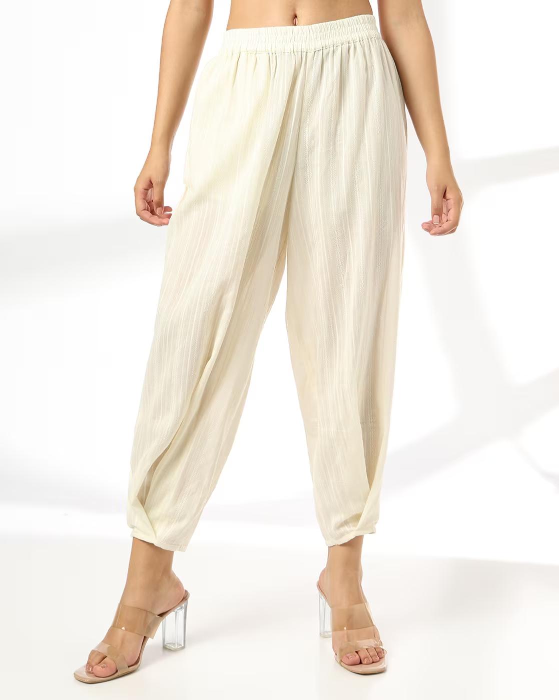 AVAASA MIX N' MATCH | Women Striped Pleated Salwar|0