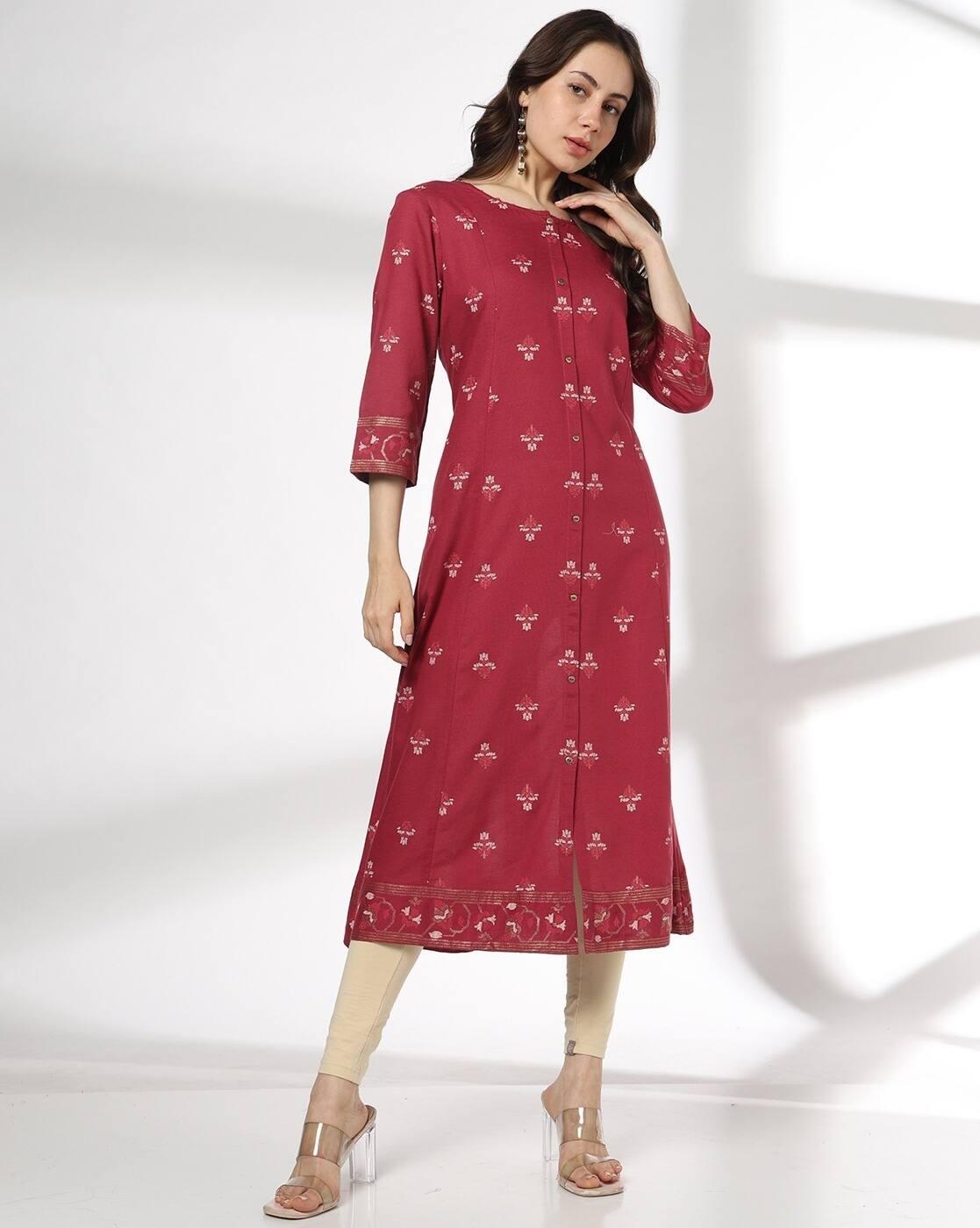 AVAASA MIX N' MATCH | Women Embroidered Straight Kurta|0