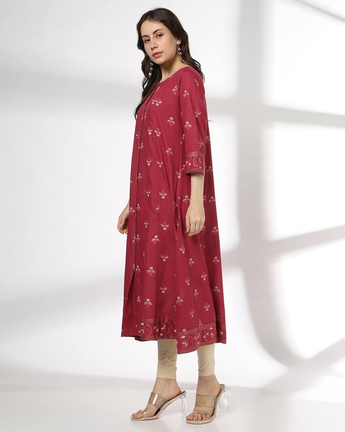 AVAASA MIX N' MATCH | Women Embroidered Straight Kurta|1