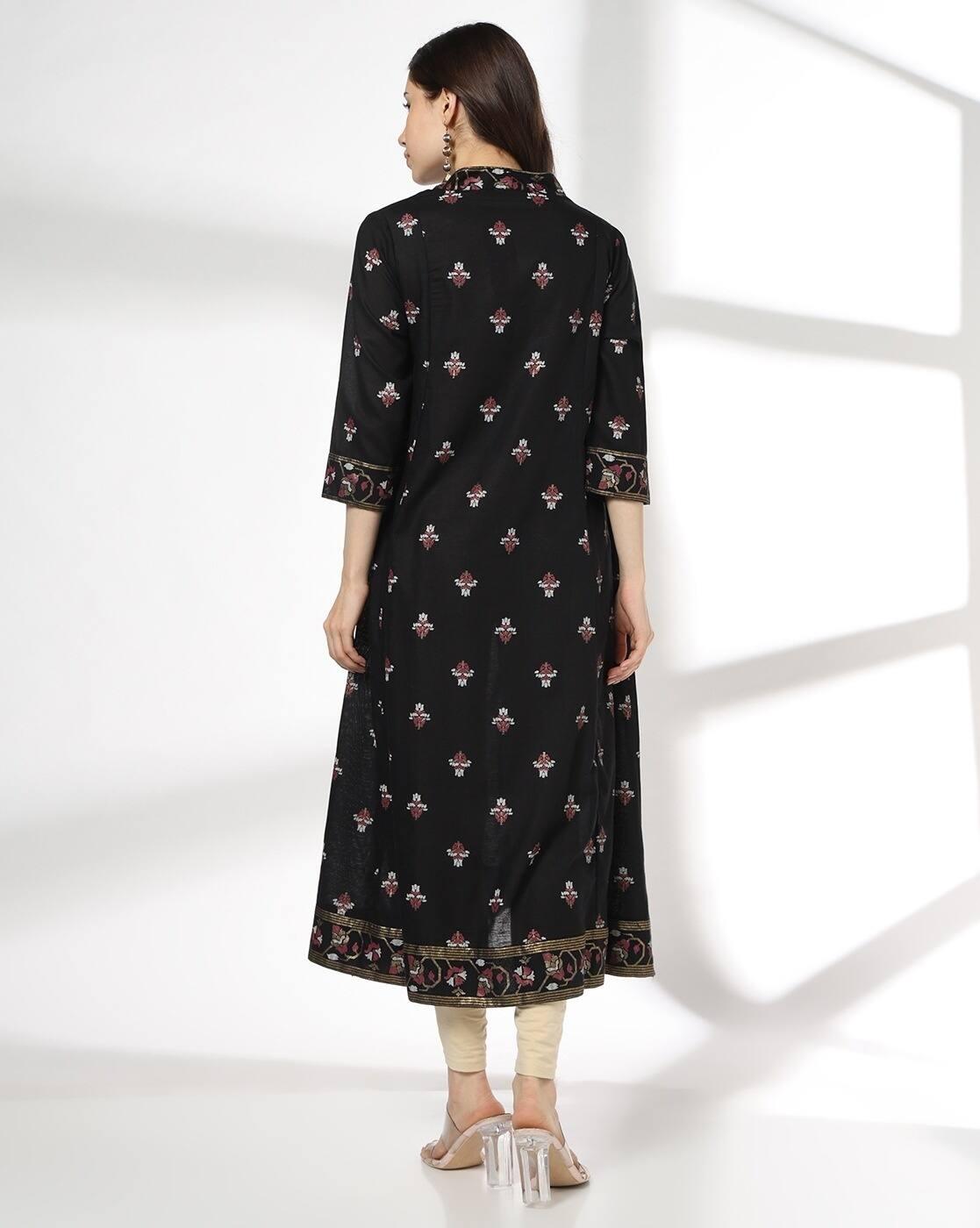 AVAASA MIX N' MATCH | Women Embroidered Flared Kurta|2