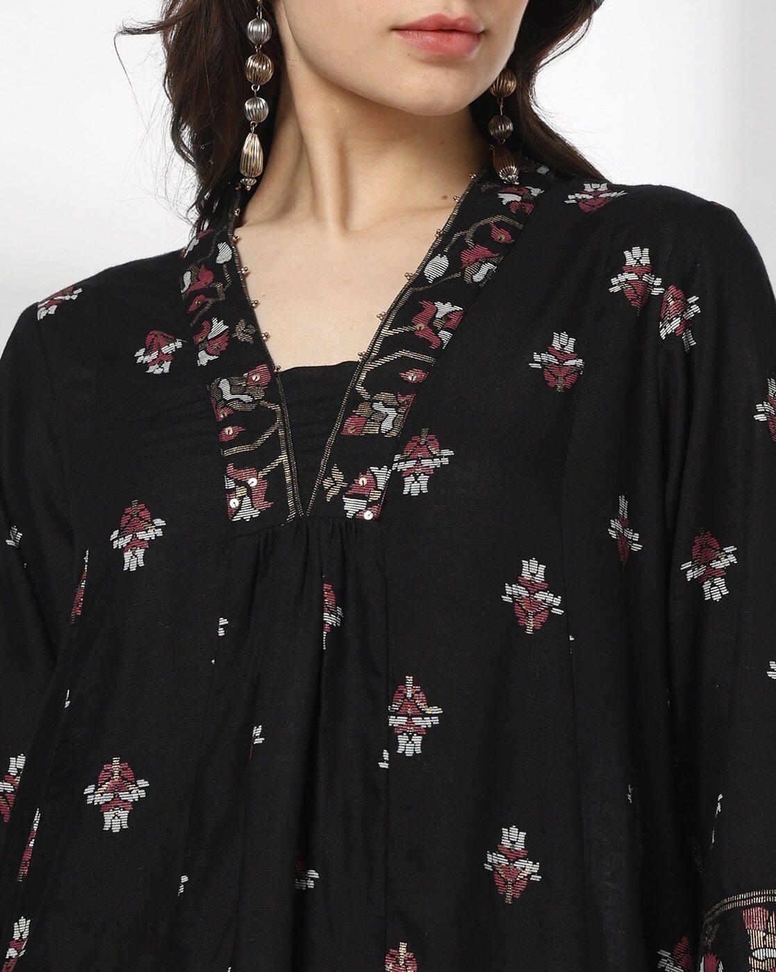 AVAASA MIX N' MATCH | Women Embroidered Flared Kurta|3