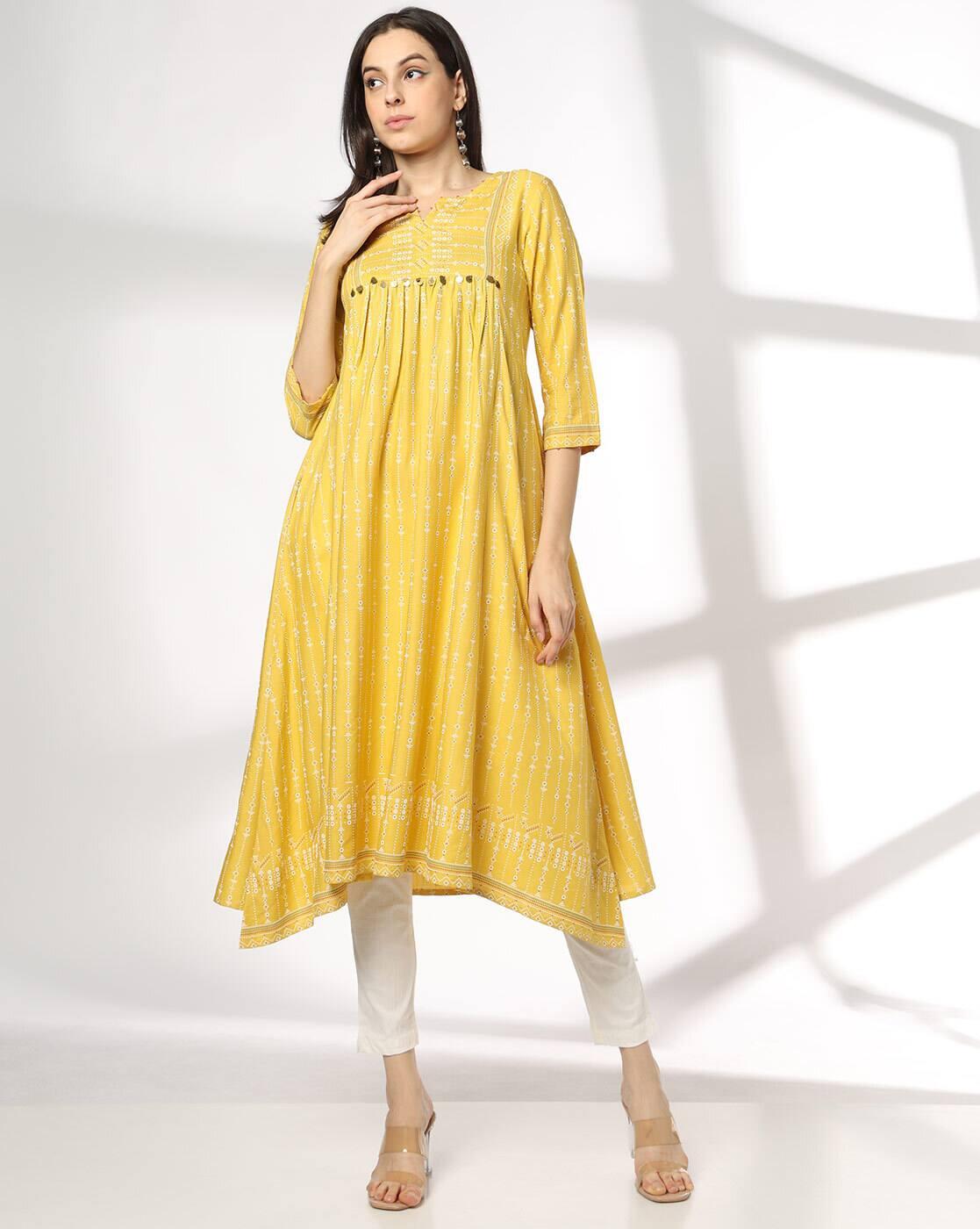 AVAASA MIX N' MATCH | Women Embroidered Flared Kurta|0