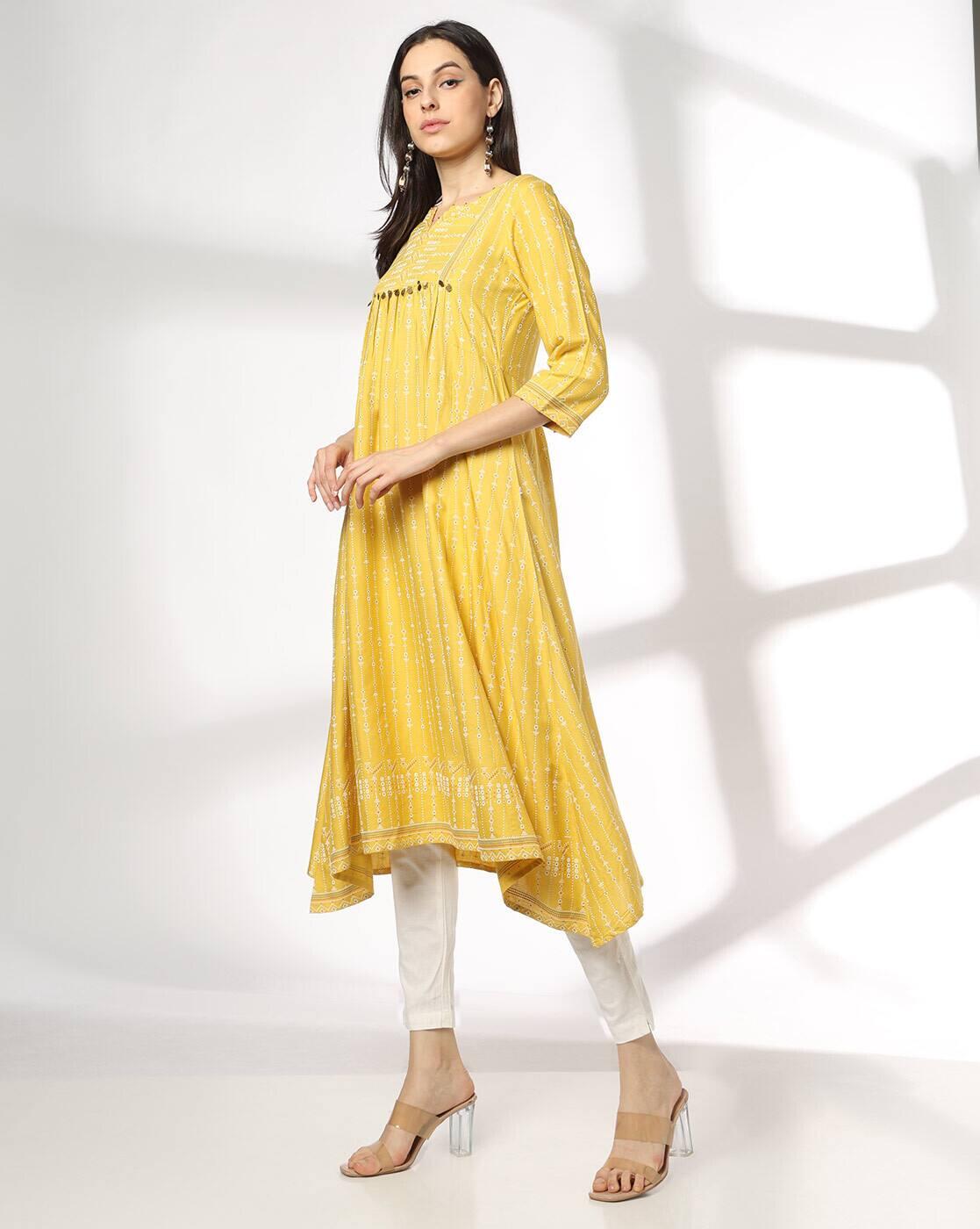 AVAASA MIX N' MATCH | Women Embroidered Flared Kurta|1