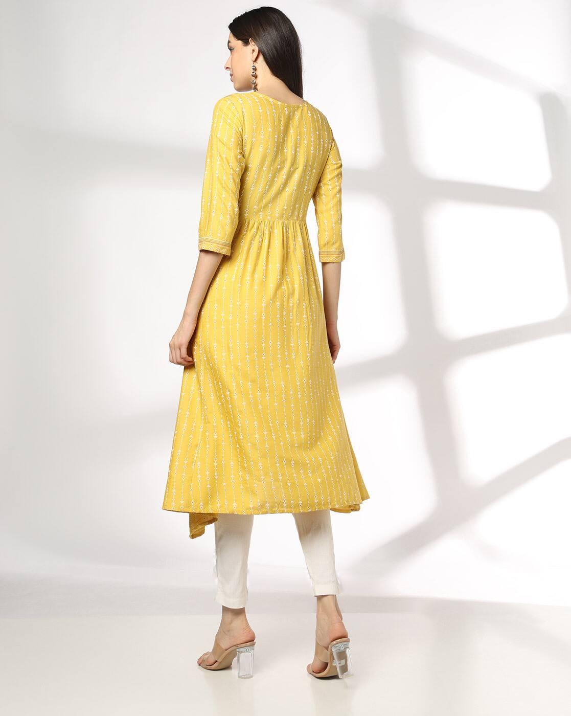 AVAASA MIX N' MATCH | Women Embroidered Flared Kurta|2
