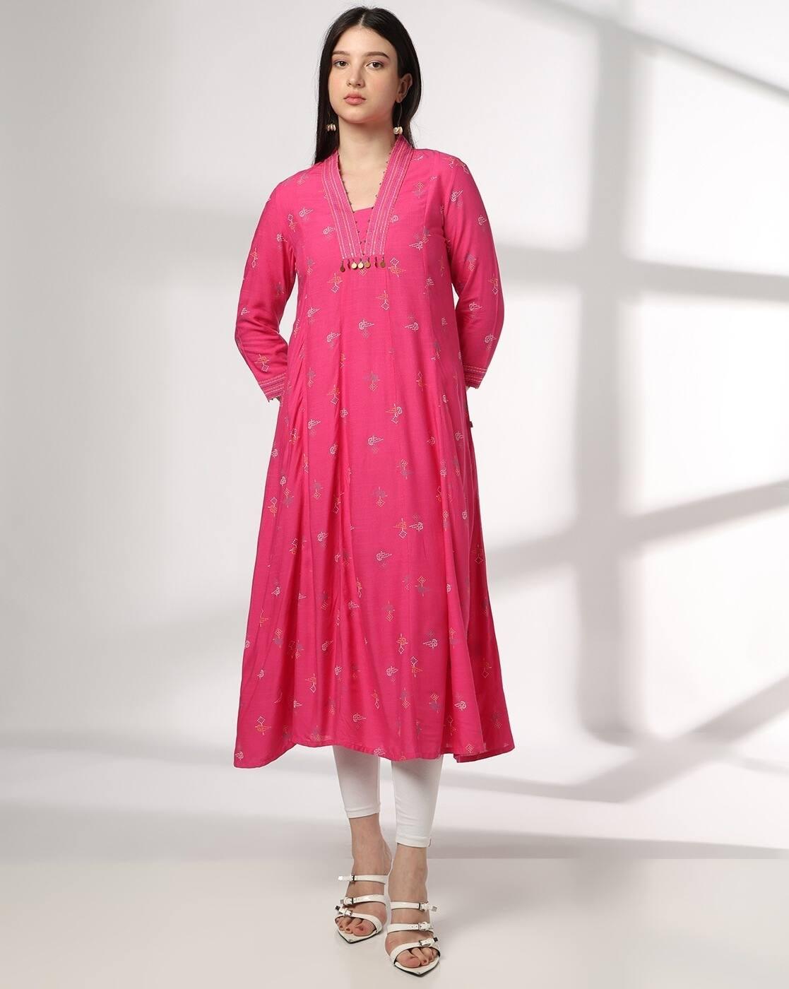 AVAASA MIX N' MATCH | Women Embroidered Flared Kurta|0